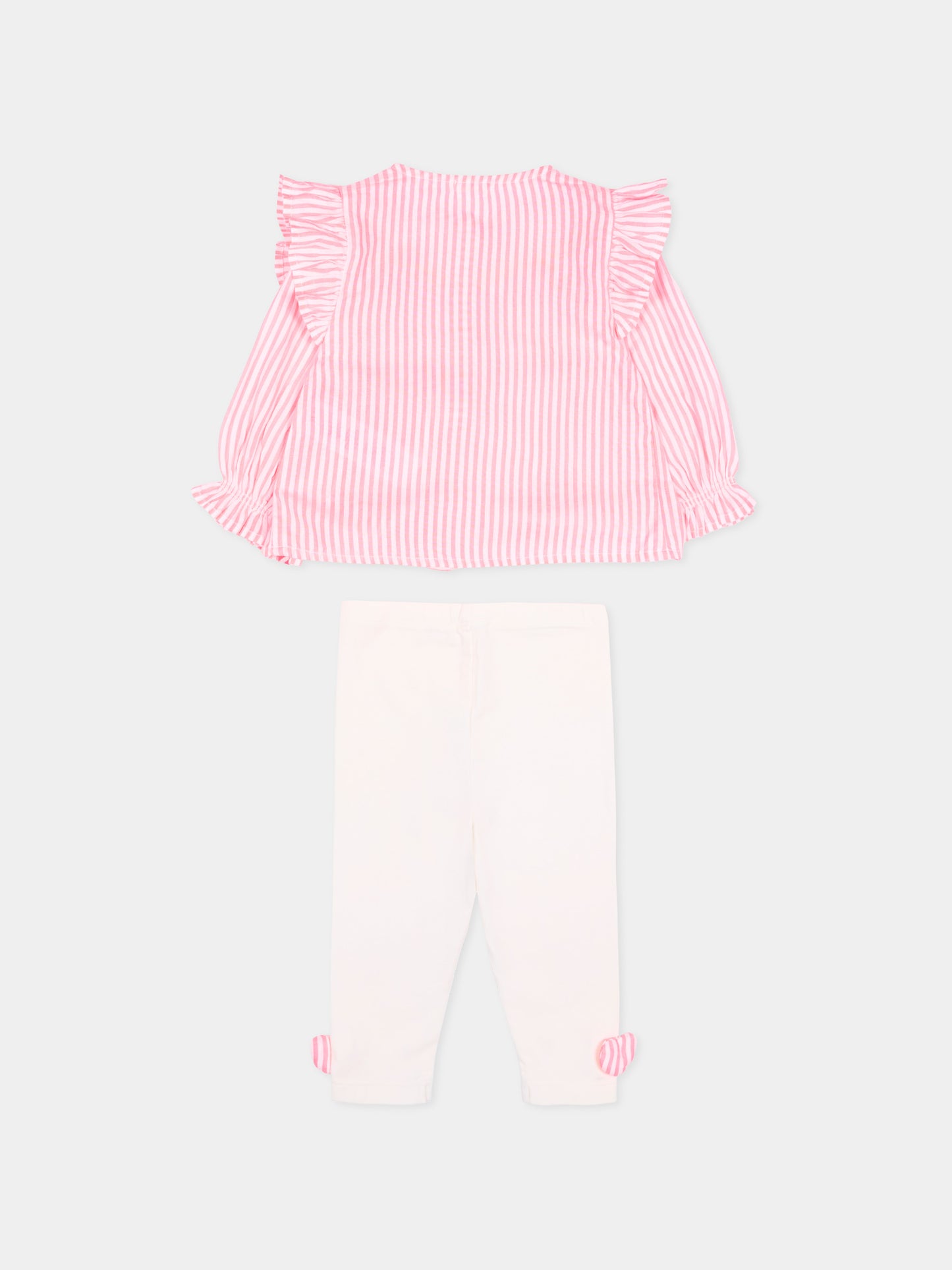 Completo sportivo multicolor per neonata a righe,Billieblush,U22114 S21