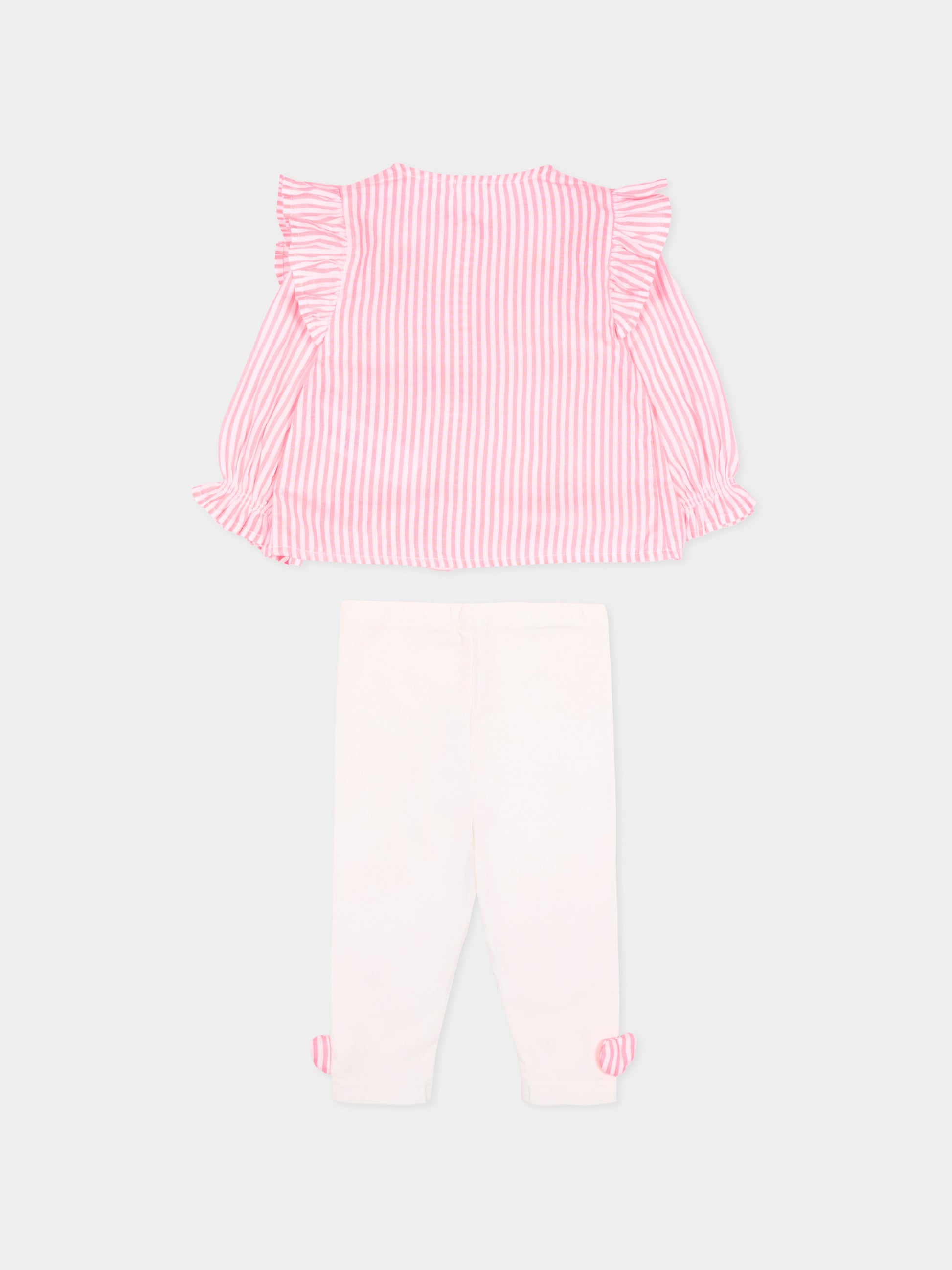 Completo sportivo multicolor per neonata a righe,Billieblush,U22114 S21