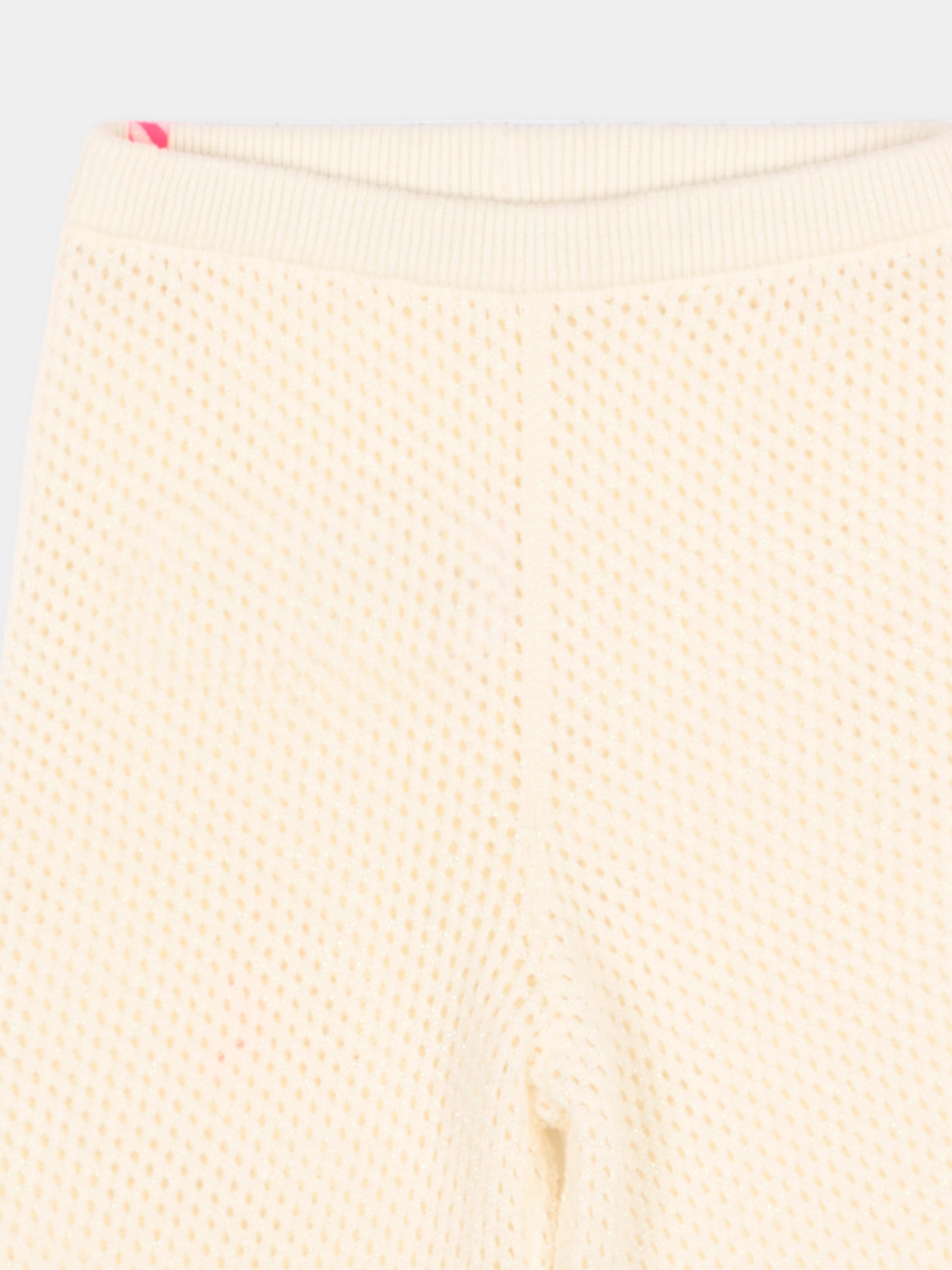 Pantaloni avorio in crochet per neonata,Billieblush,U22142 148