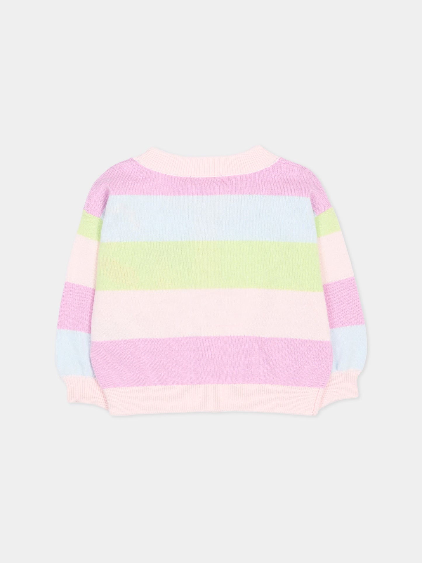 Cardigan multicolor per neonata a righe,Billieblush,U22181 Z41