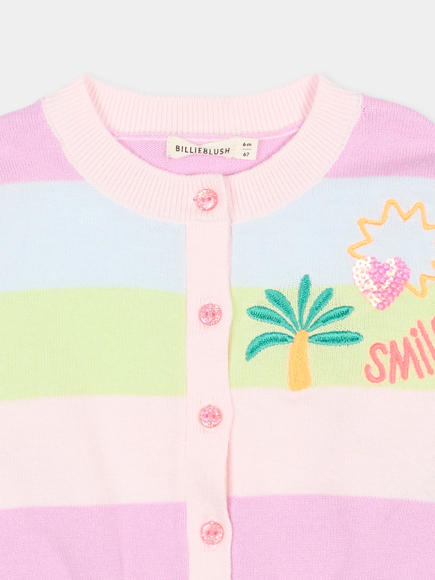 Cardigan multicolor per neonata a righe,Billieblush,U22181 Z41