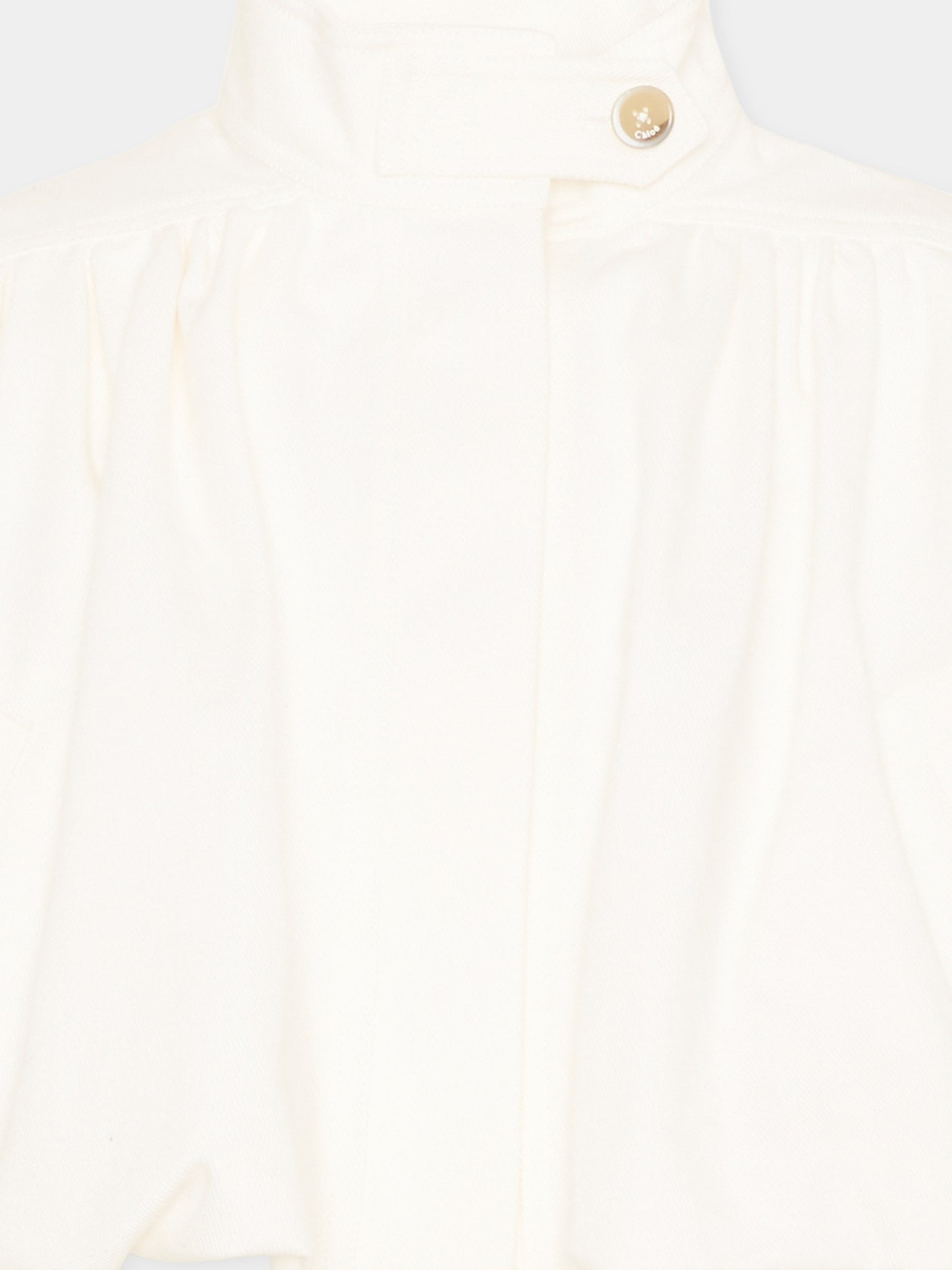 Giubbotto bianco per bambina ricamato,Chloé Kids,C20837 117