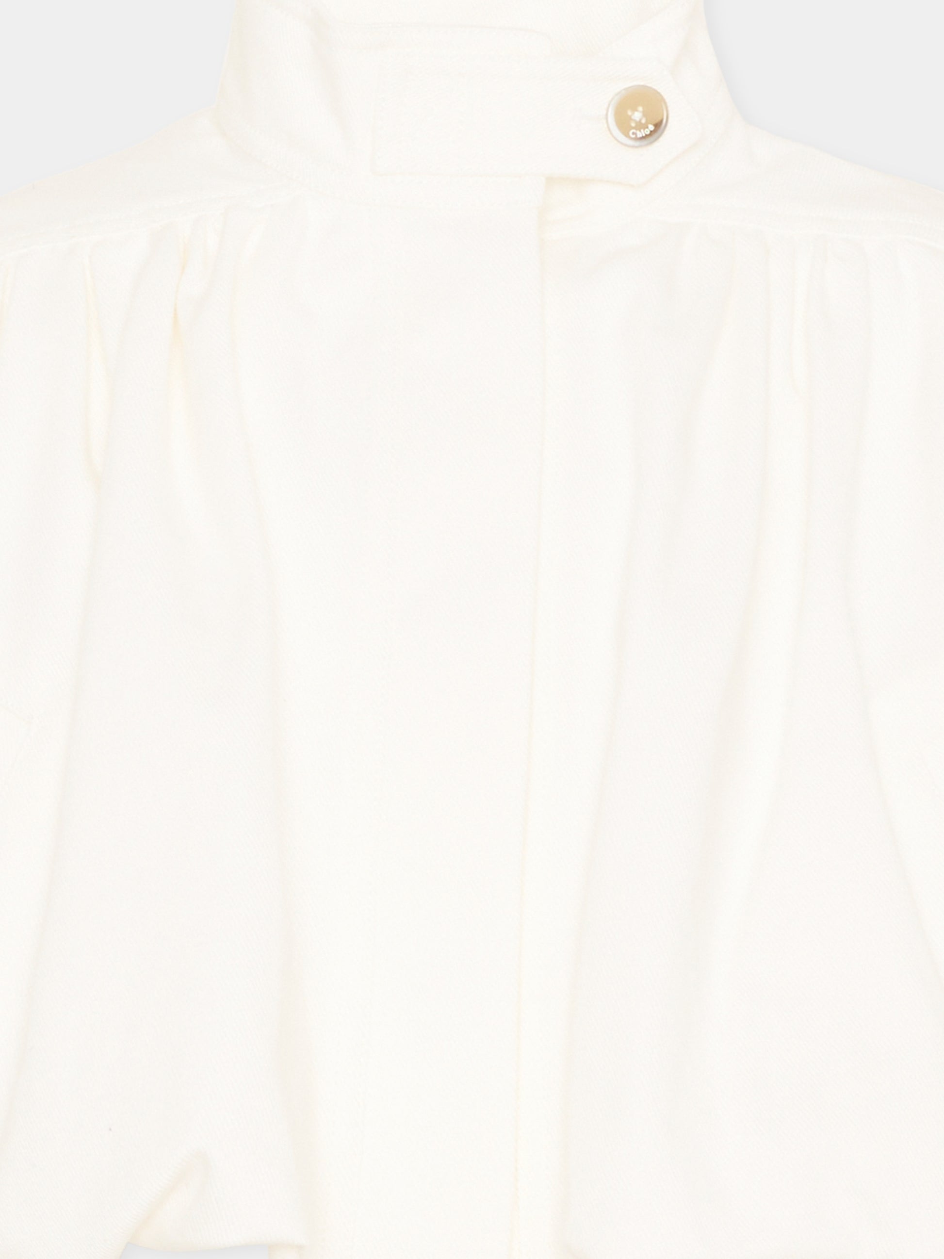 Giubbotto bianco per bambina ricamato,Chloé Kids,C20837 117