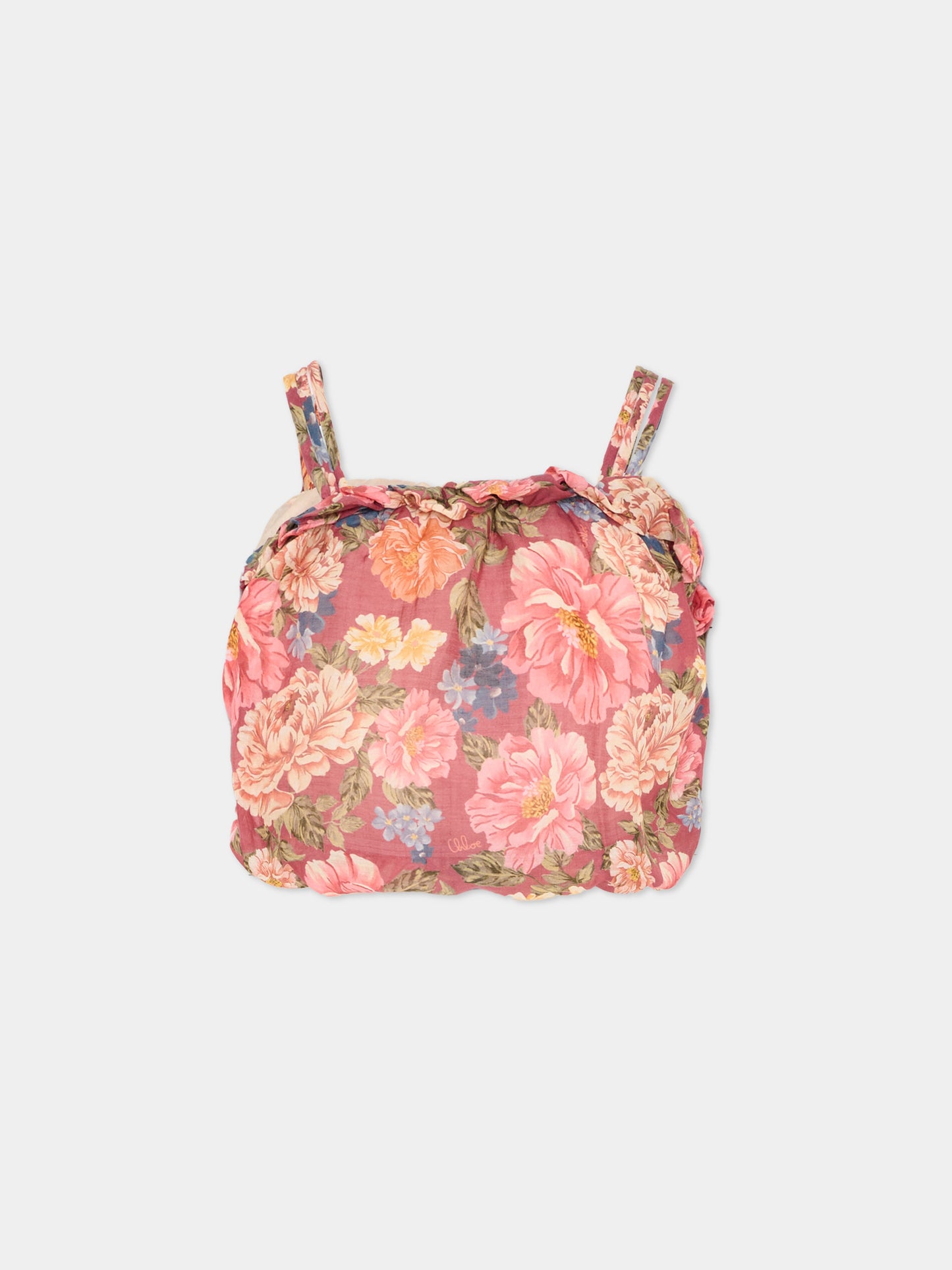 Top multicolor floreale per bambina,Chloé Kids,C20861 46Y