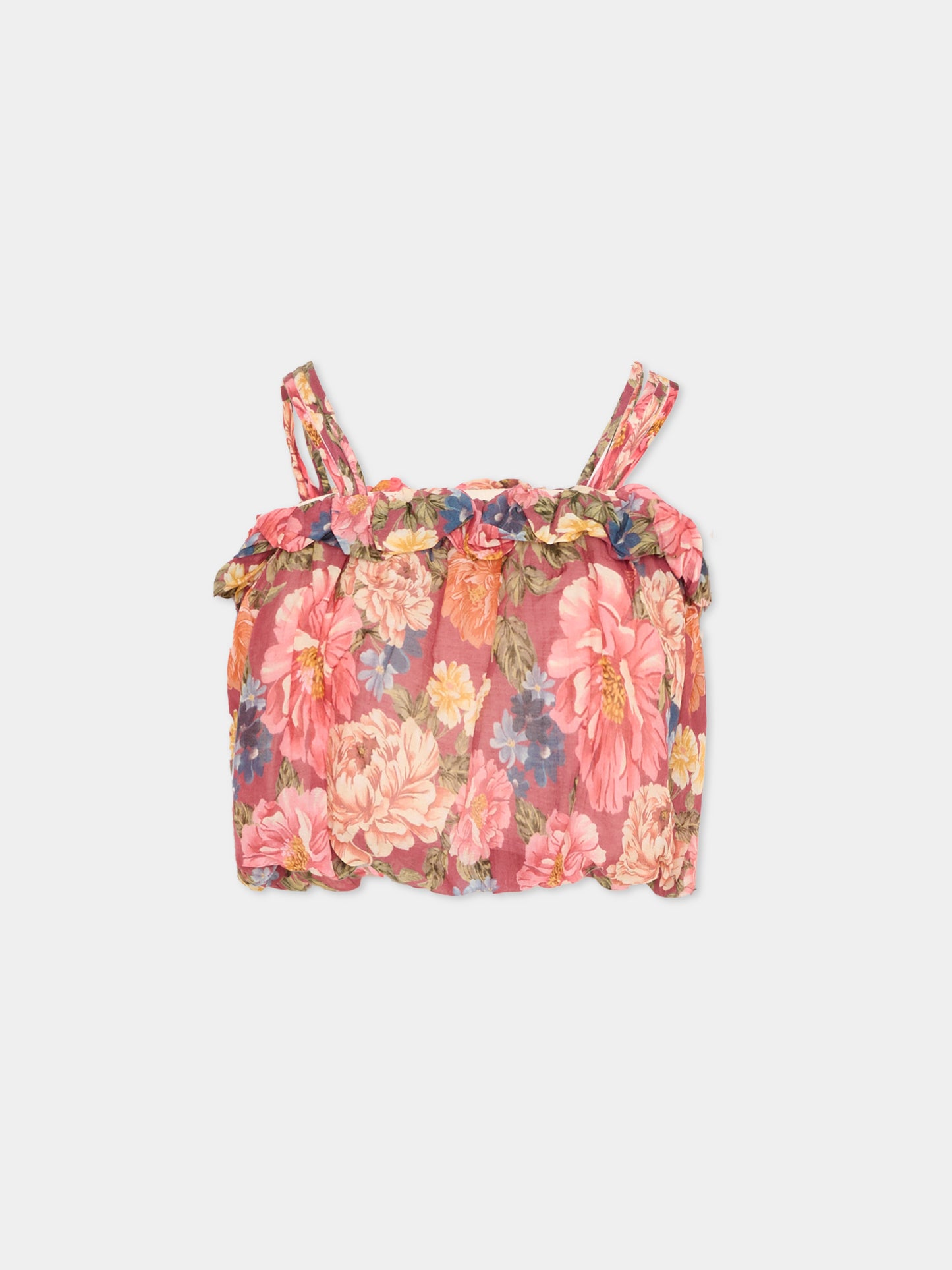 Top multicolor floreale per bambina,Chloé Kids,C20861 46Y