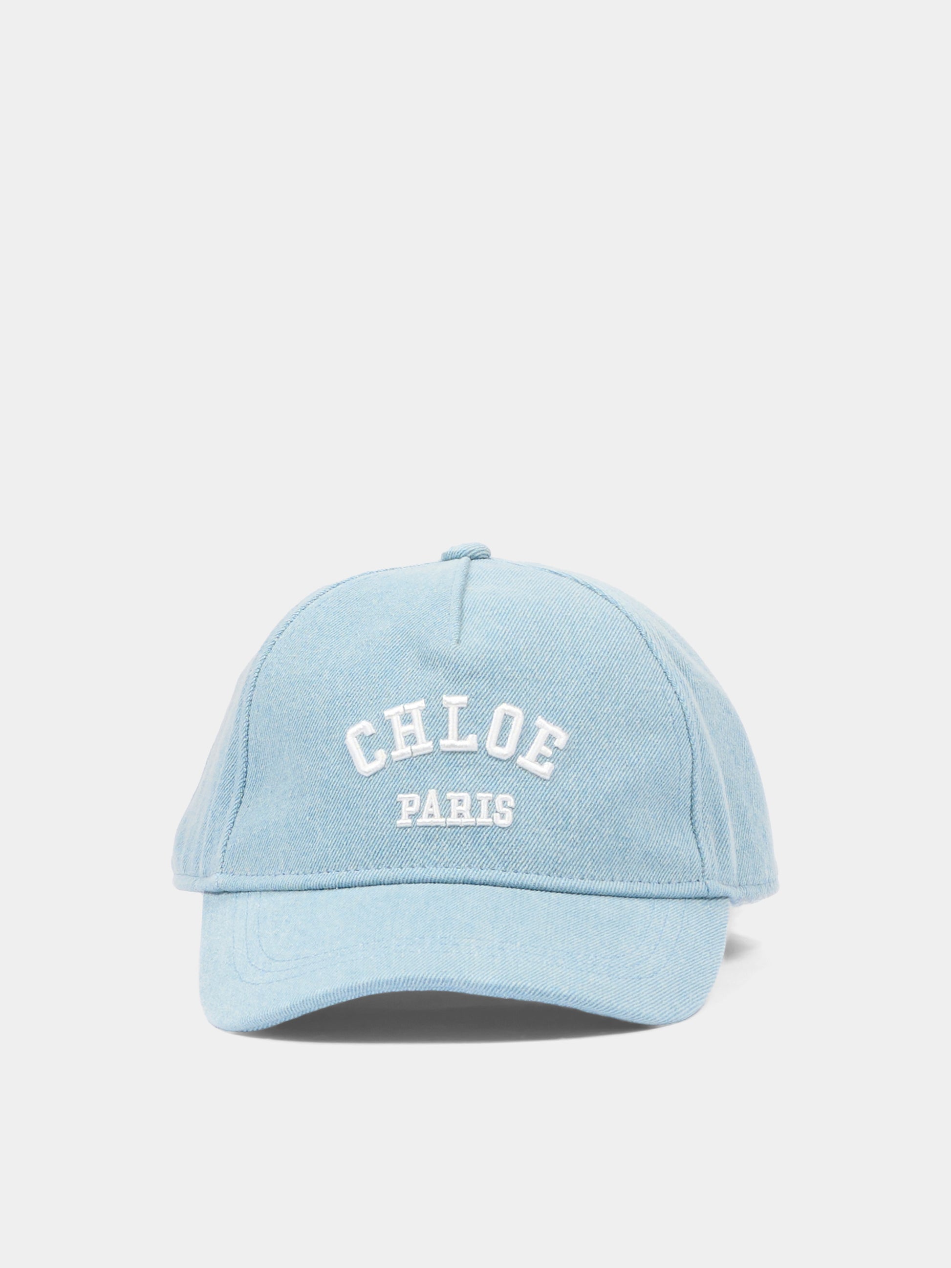Cappello con visiera denim per bambina con logo,Chloé Kids,C20869 Z10
