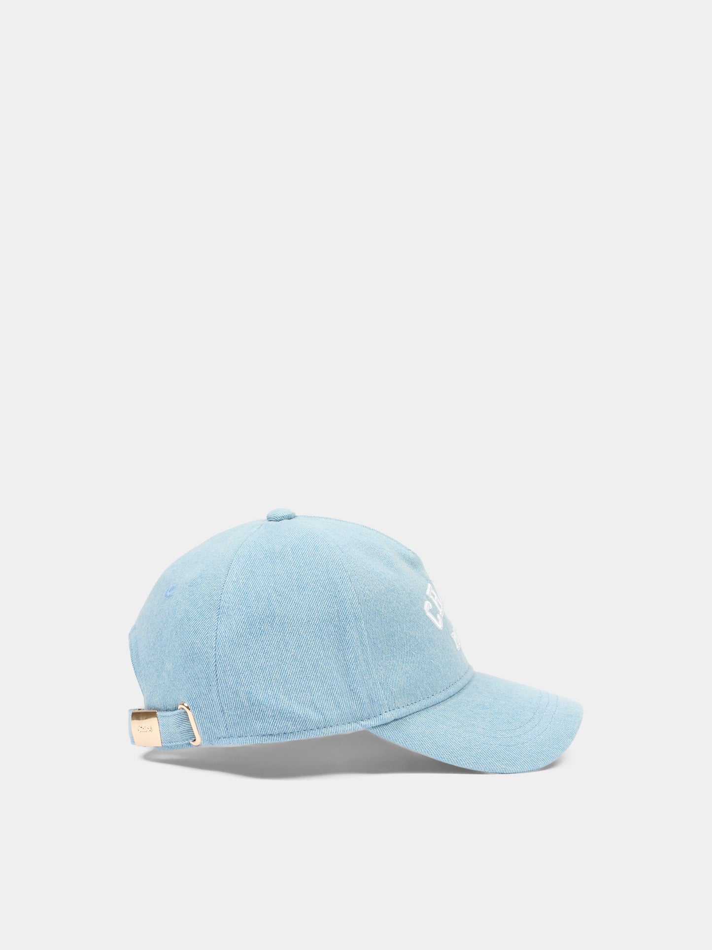 Cappello con visiera denim per bambina con logo,Chloé Kids,C20869 Z10