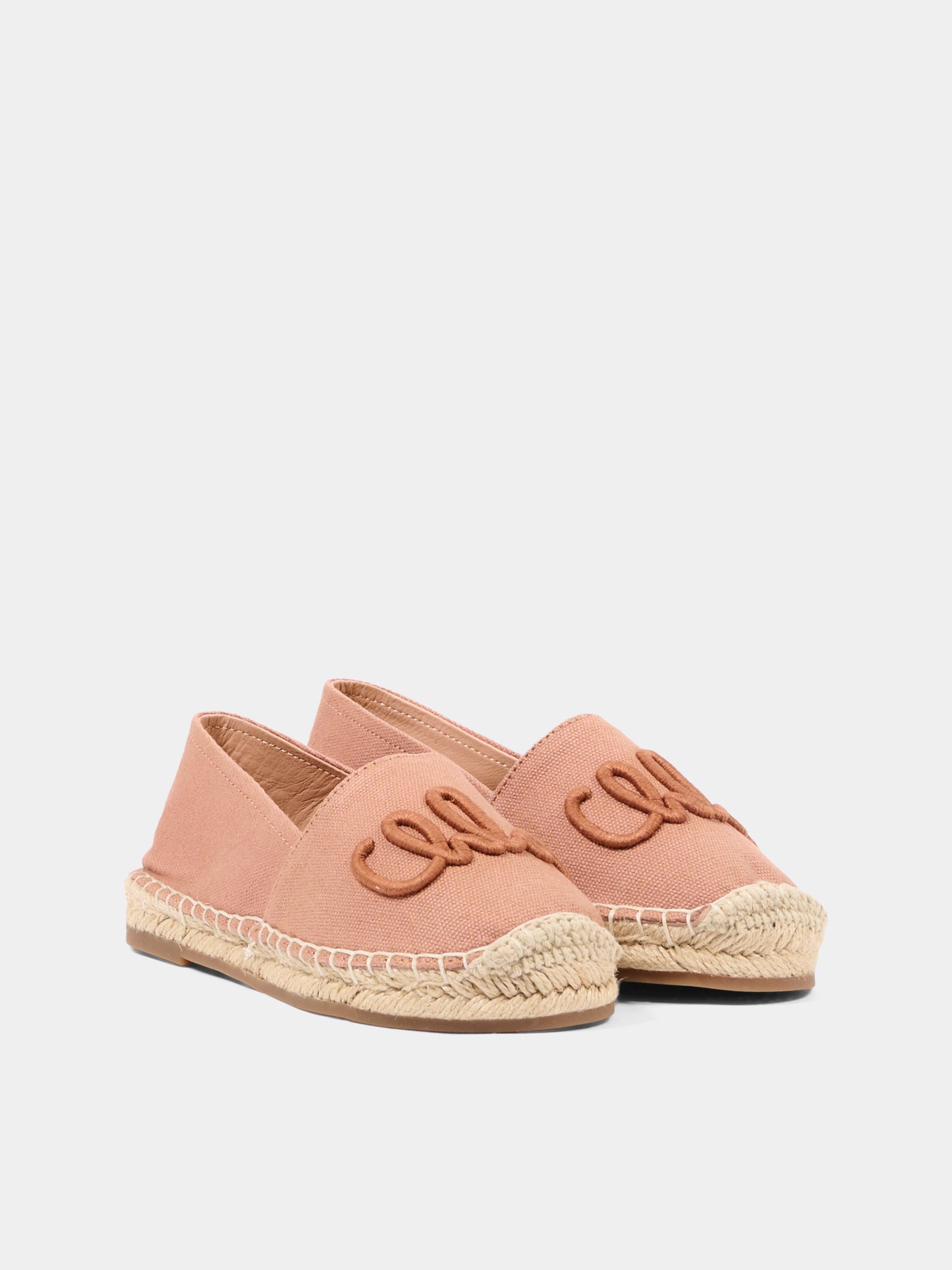 Espadrillas rosa per bambina con logo,Chloé Kids,C20879 239