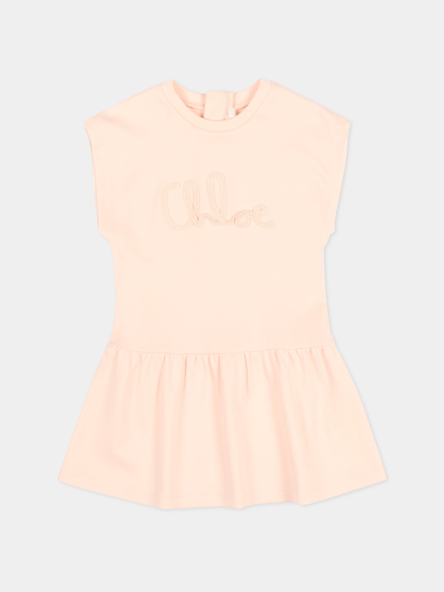Vestito rosa per neonata con logo,Chloé Kids,C20888 46J