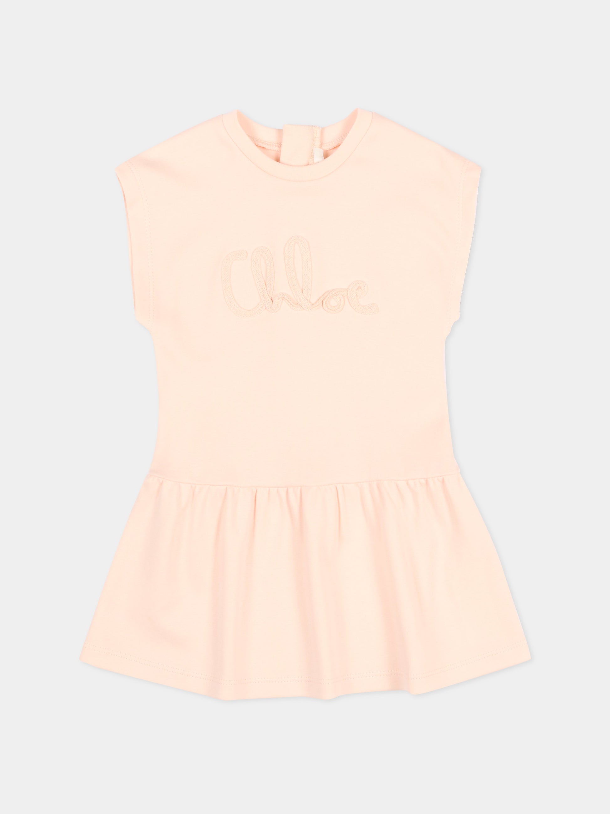 Vestito rosa per neonata con logo,Chloé Kids,C20888 46J