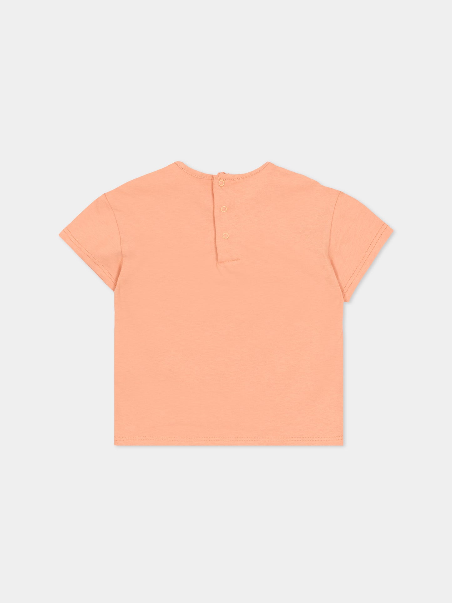 T-Shirt arancione con logo per neonata,Chloé Kids,C20910 43A