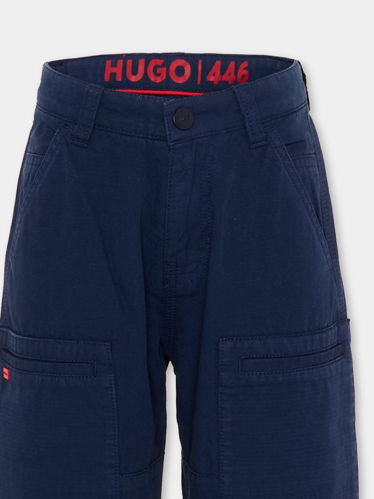 Pantalone blu per bambino con tasche cargo,Hugo,G00982 85C