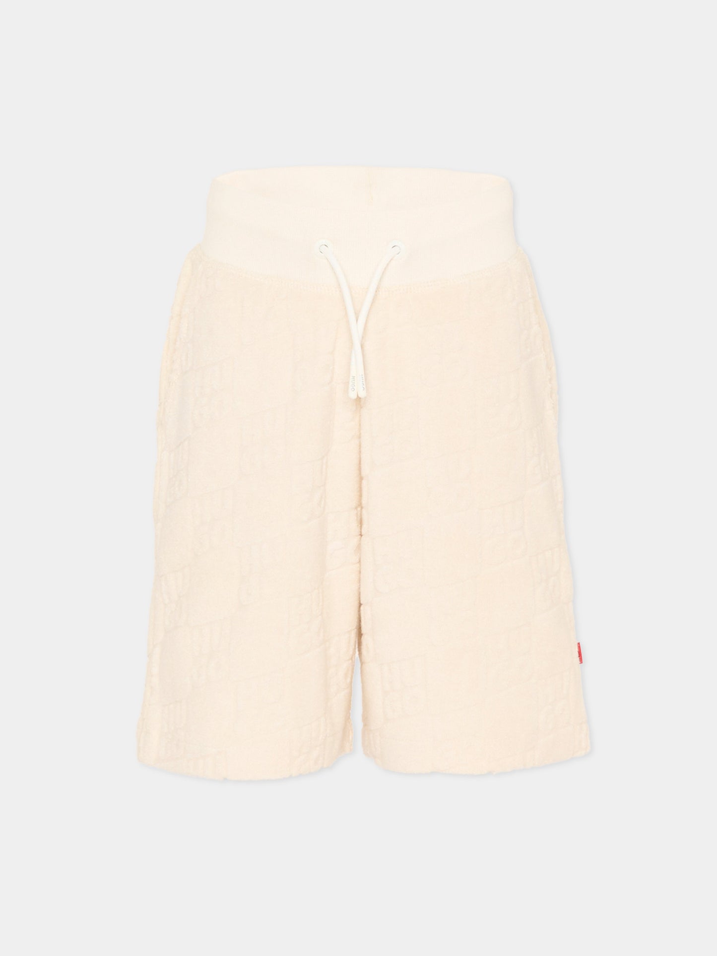 Shorts sportivi avorio per bambino logati,Hugo,G00998 153