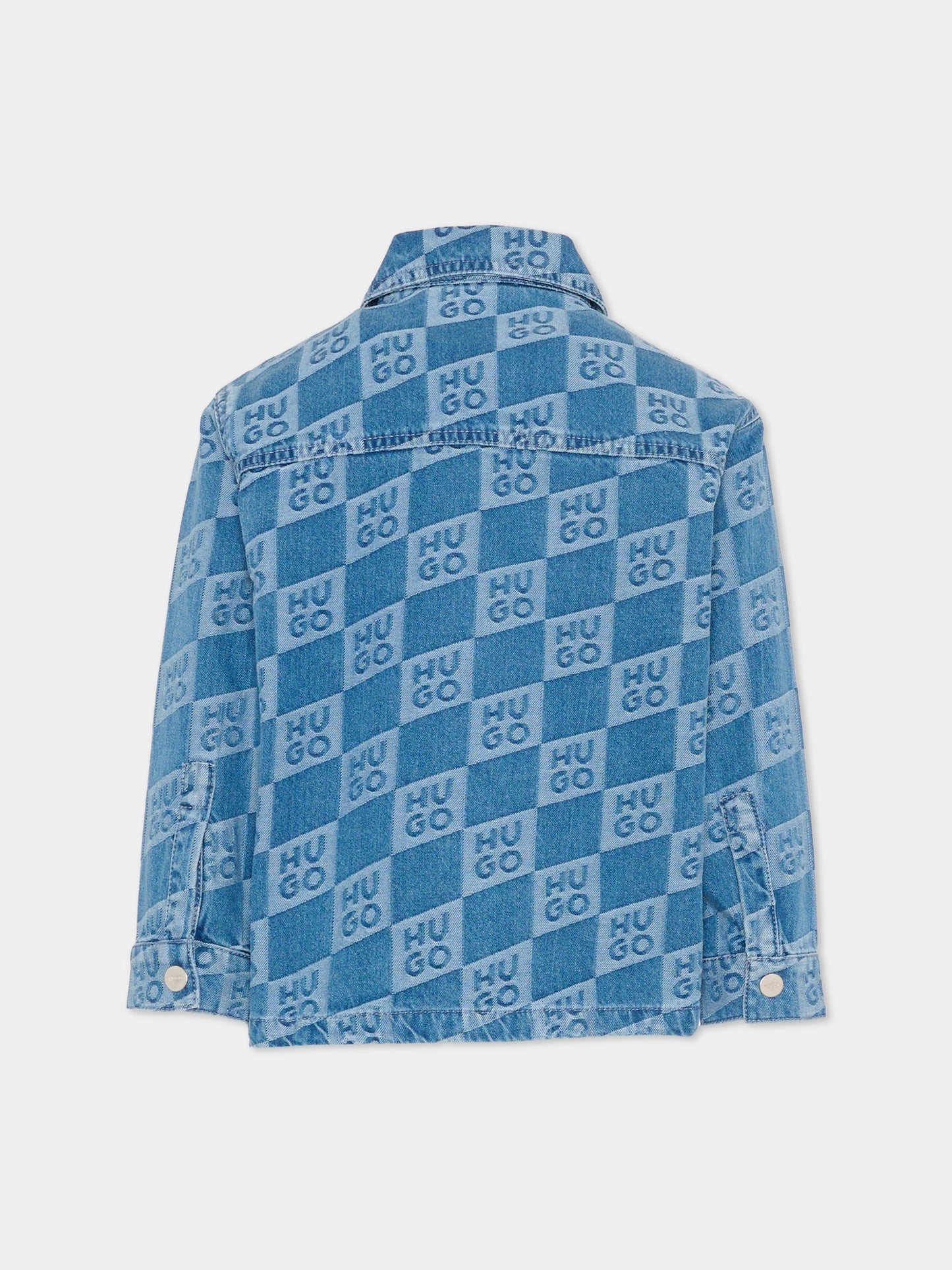 Camicia denim per bambino con logo,Hugo,G01004 Z25