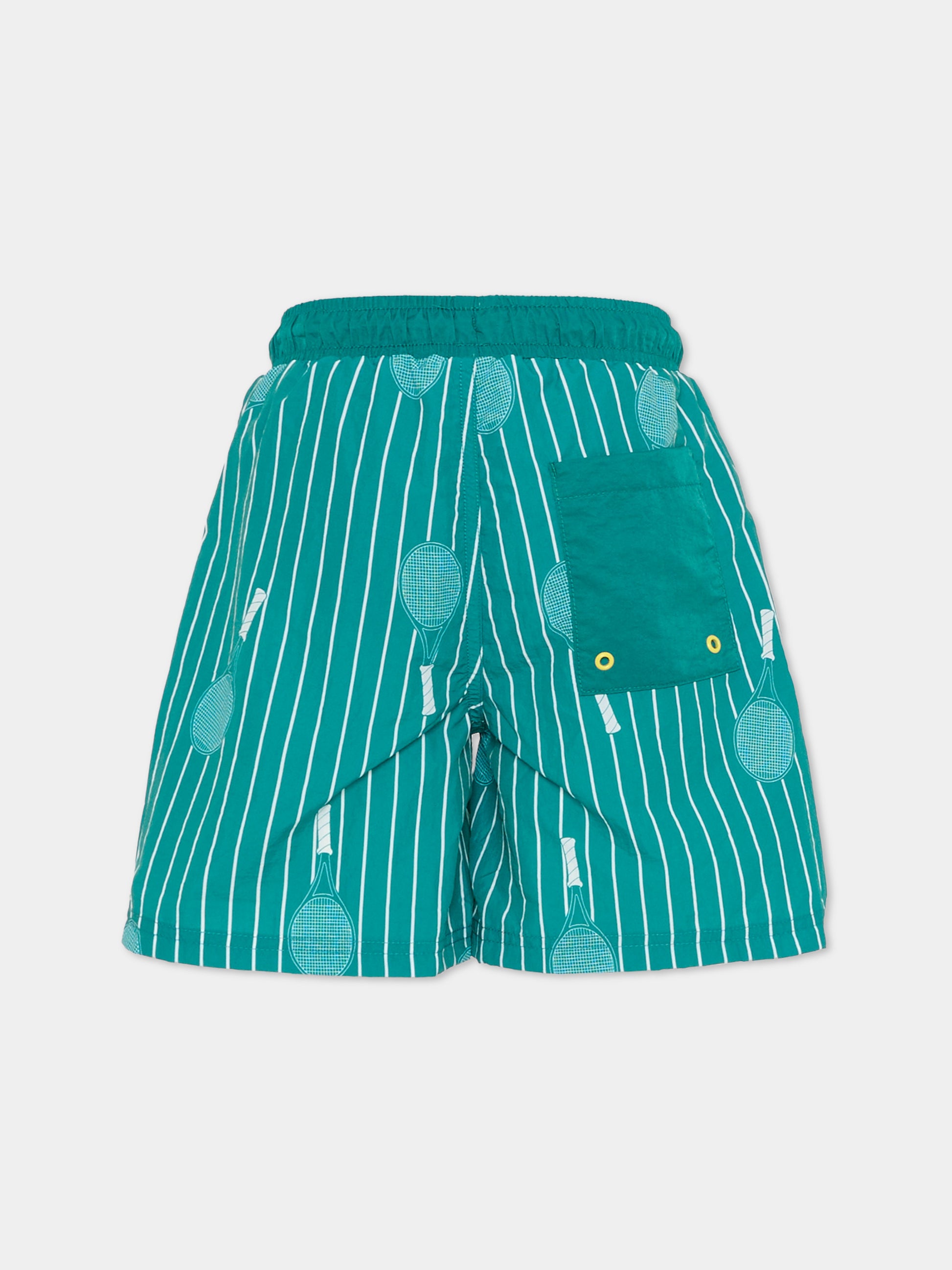 Boxer mare verde per bambino con racchetta da tennis,Kids Around,L00072 627
