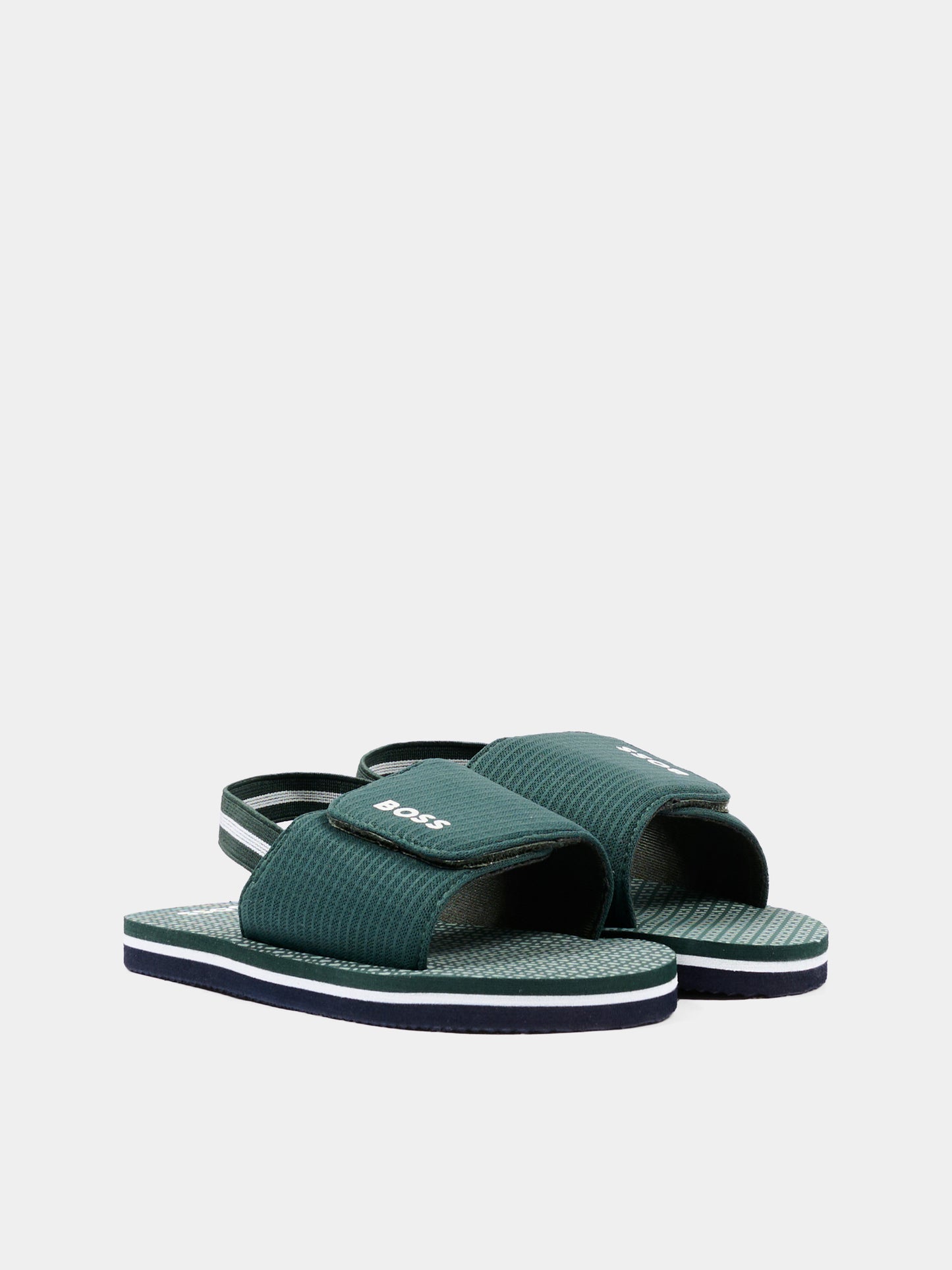 Sandali verdi per bambino con logo,Boss,J52820 68C