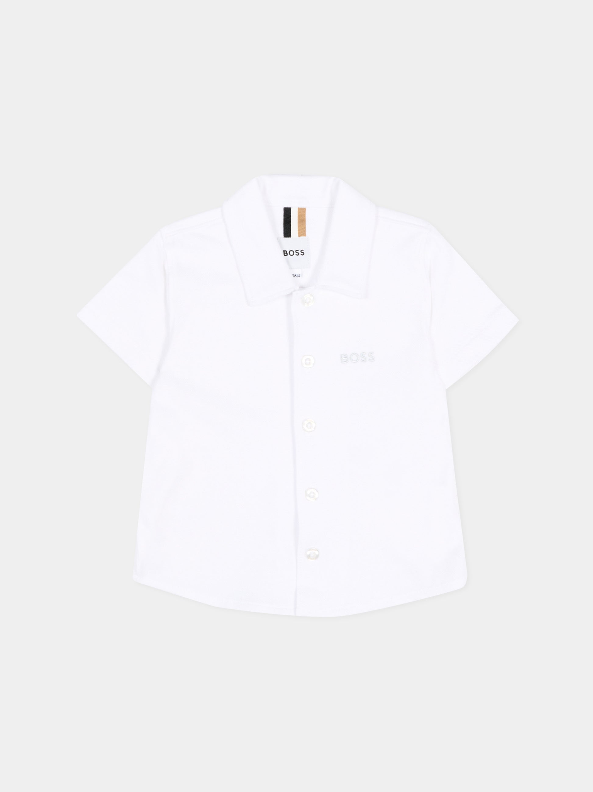 Camicia celeste per neonato con logo,Boss,J52845 10P