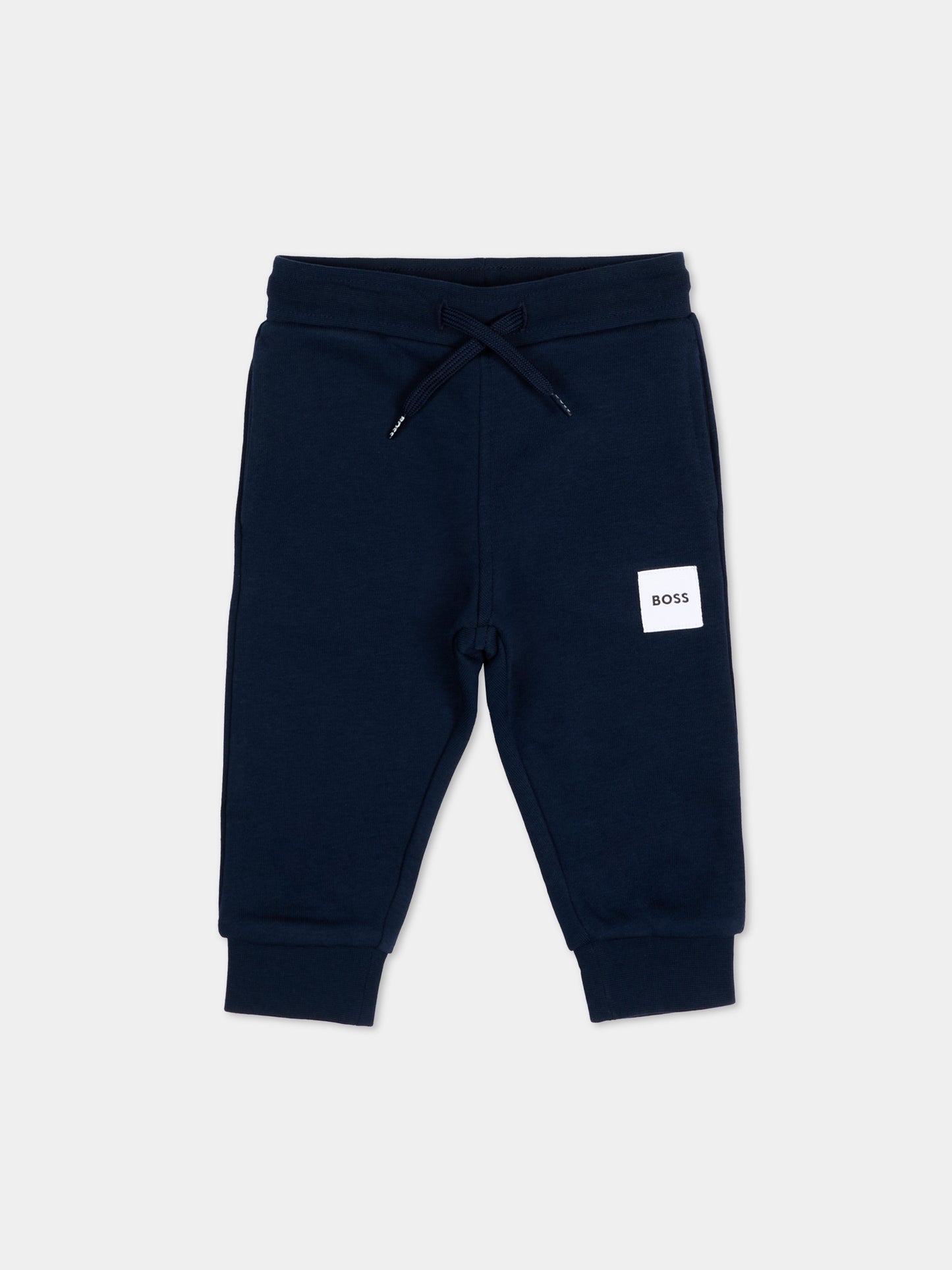 Pantaloni sportivi blu per neonato con logo,Boss,J52853 849