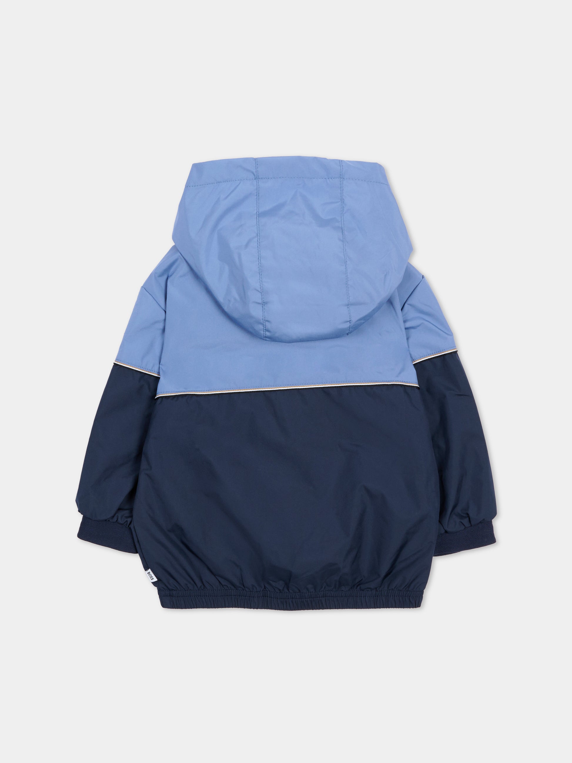 Giacca a vento blu per neonato con logo,Boss,J52860 849