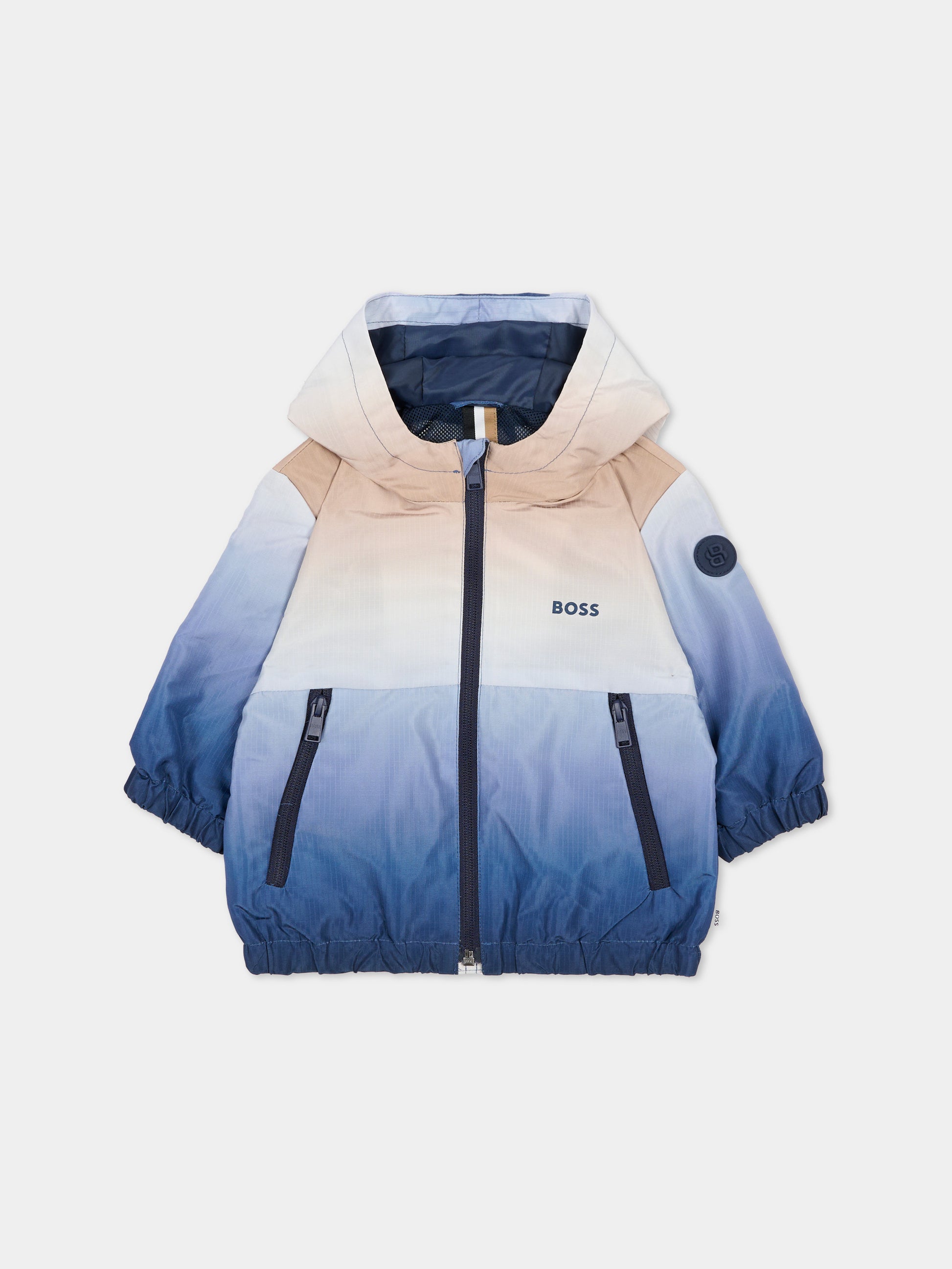 Giacca a vento multicolor per neonato con logo,Boss,J52862 78K