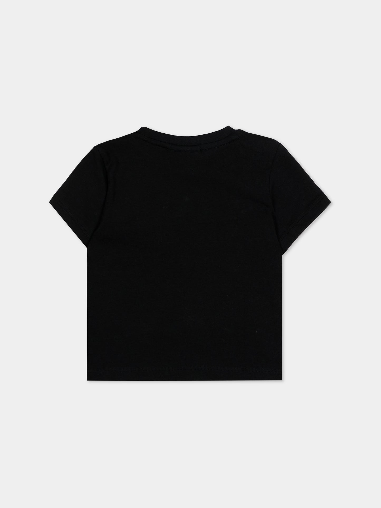 T-Shirt nera per neonato con logo,Boss,J52889 09B