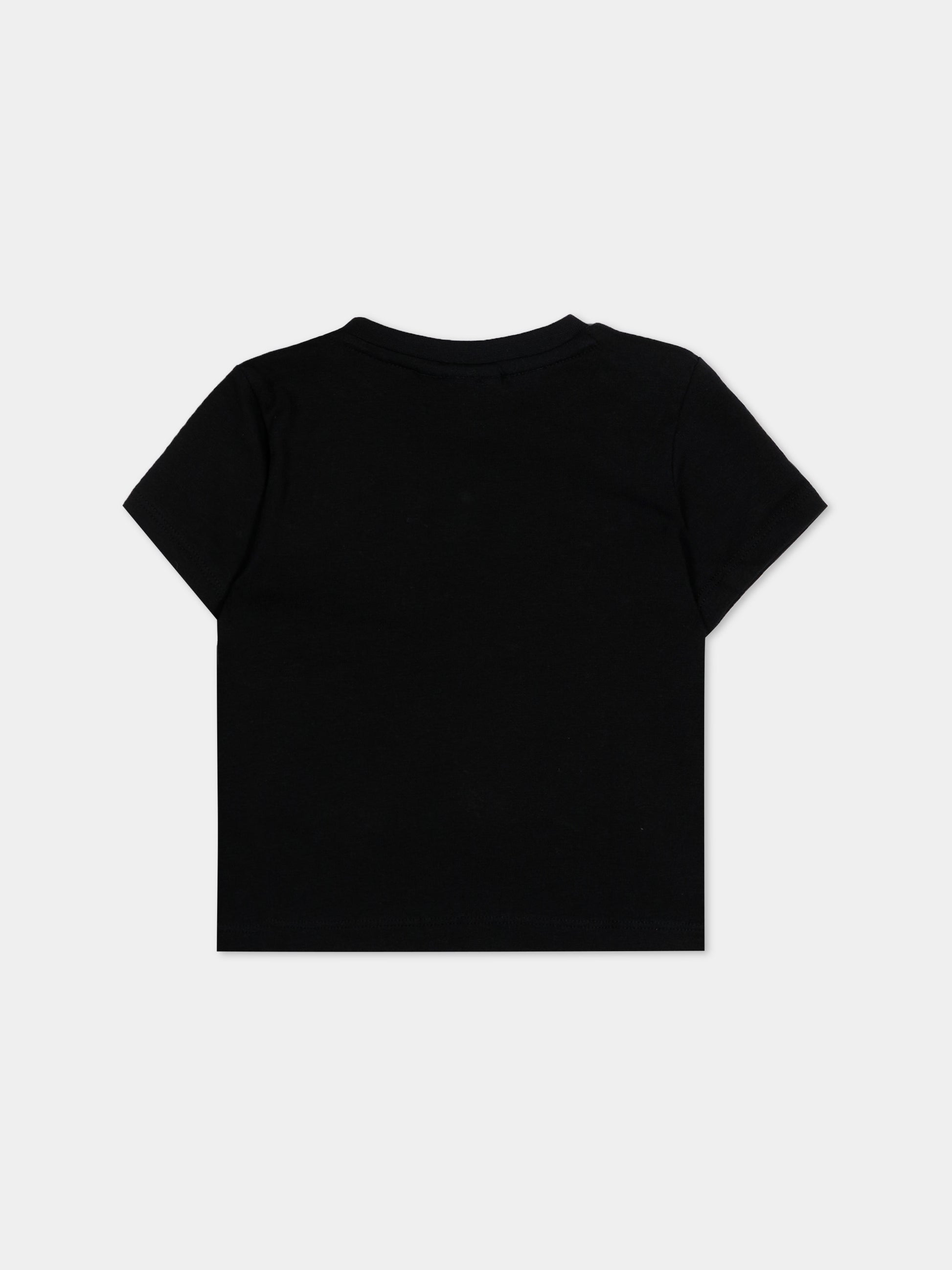 T-Shirt nera per neonato con logo,Boss,J52889 09B