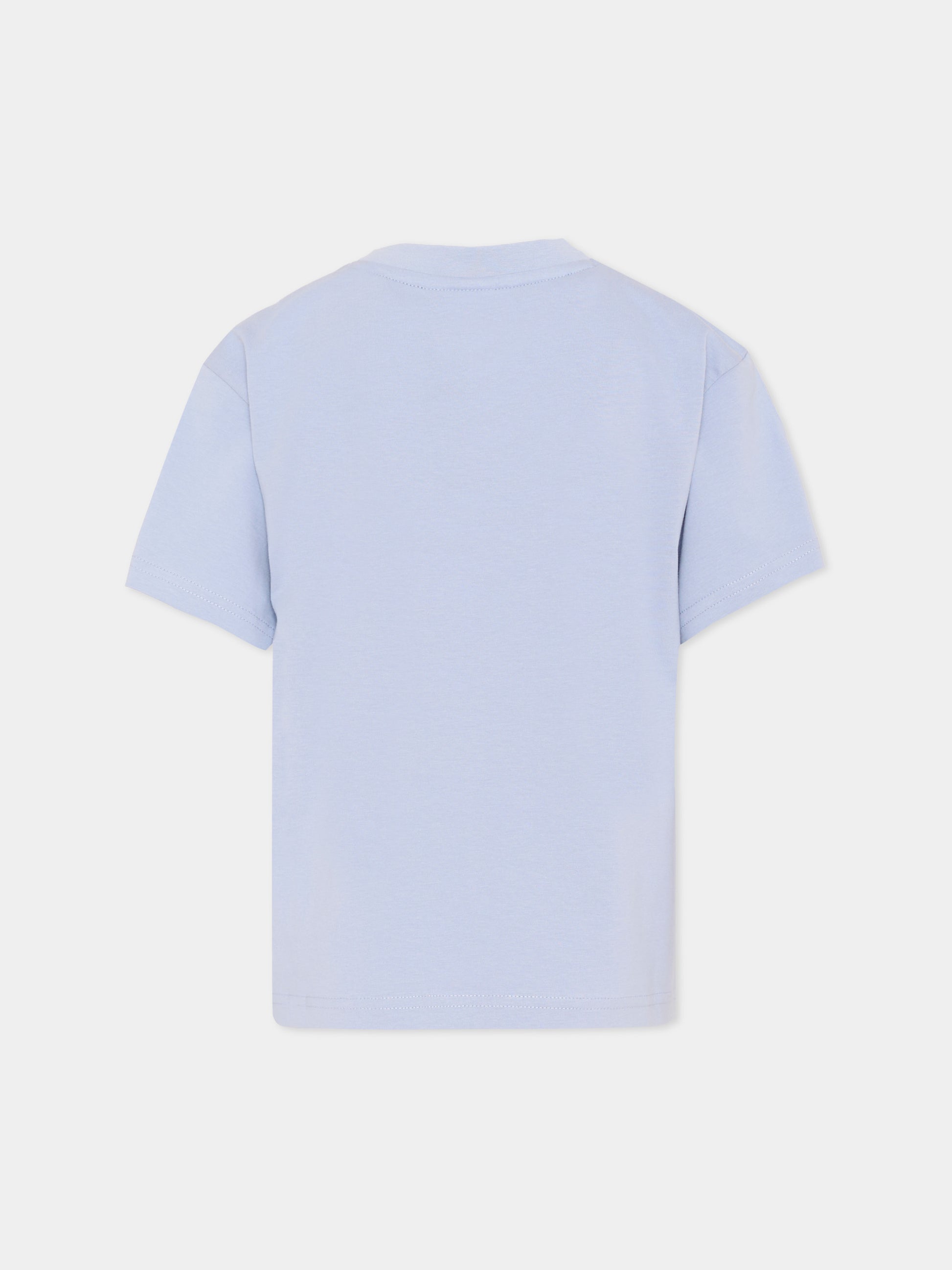 T-Shirt celeste per bambino con logo,Boss,J52897 057