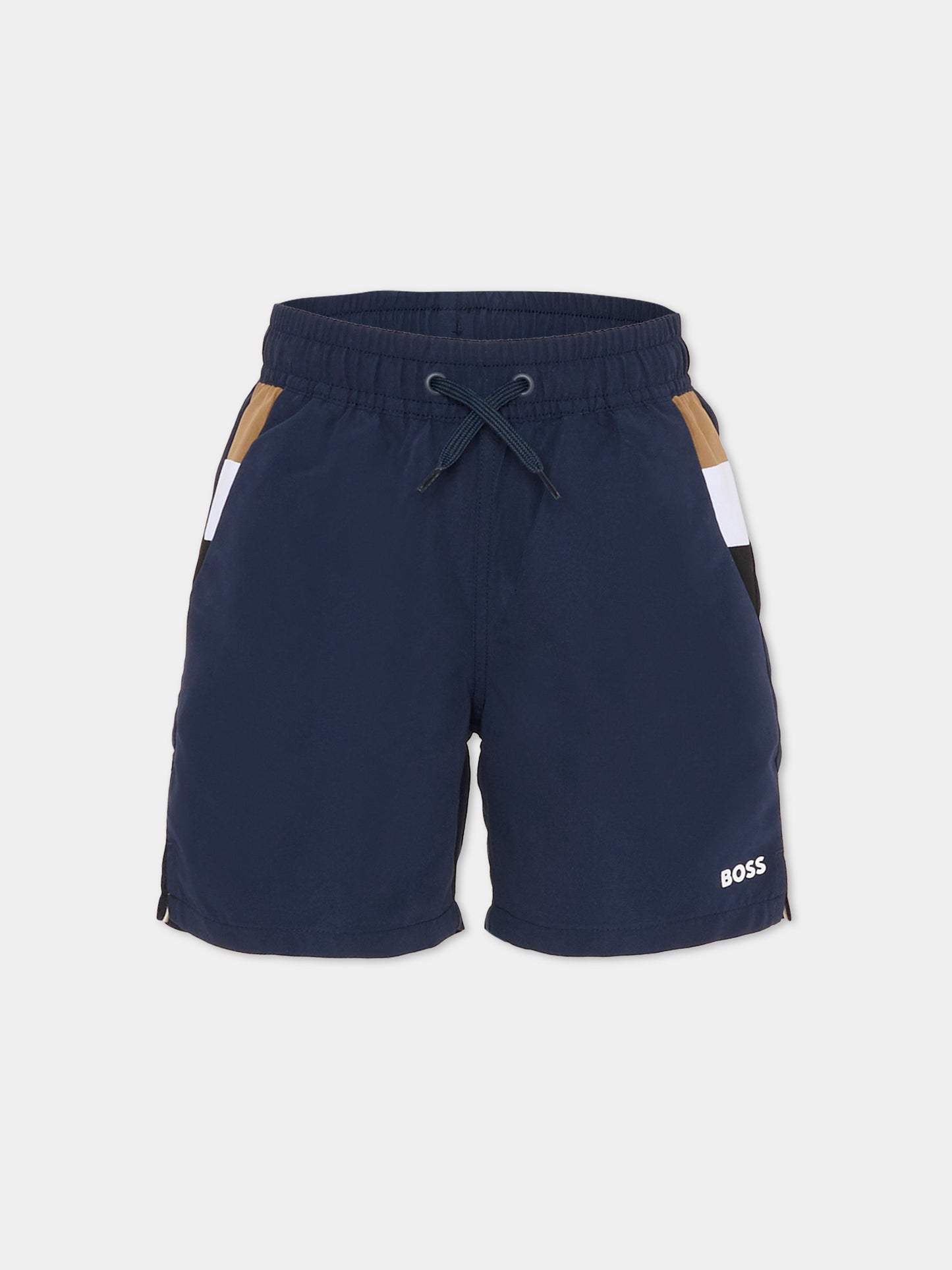 Boxer mare blu per bambino con logo,Boss,J52898 849