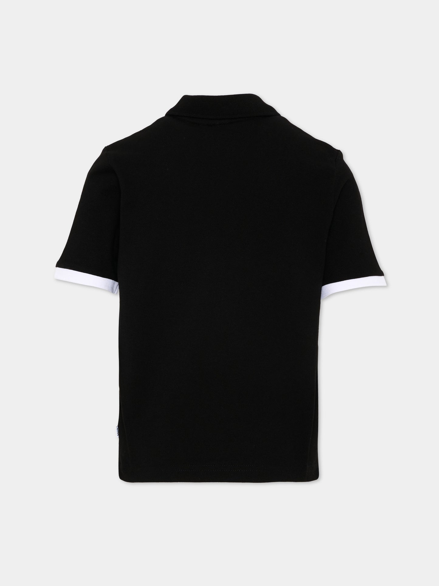 Polo nera per bambino con logo,Boss,J52955 09B