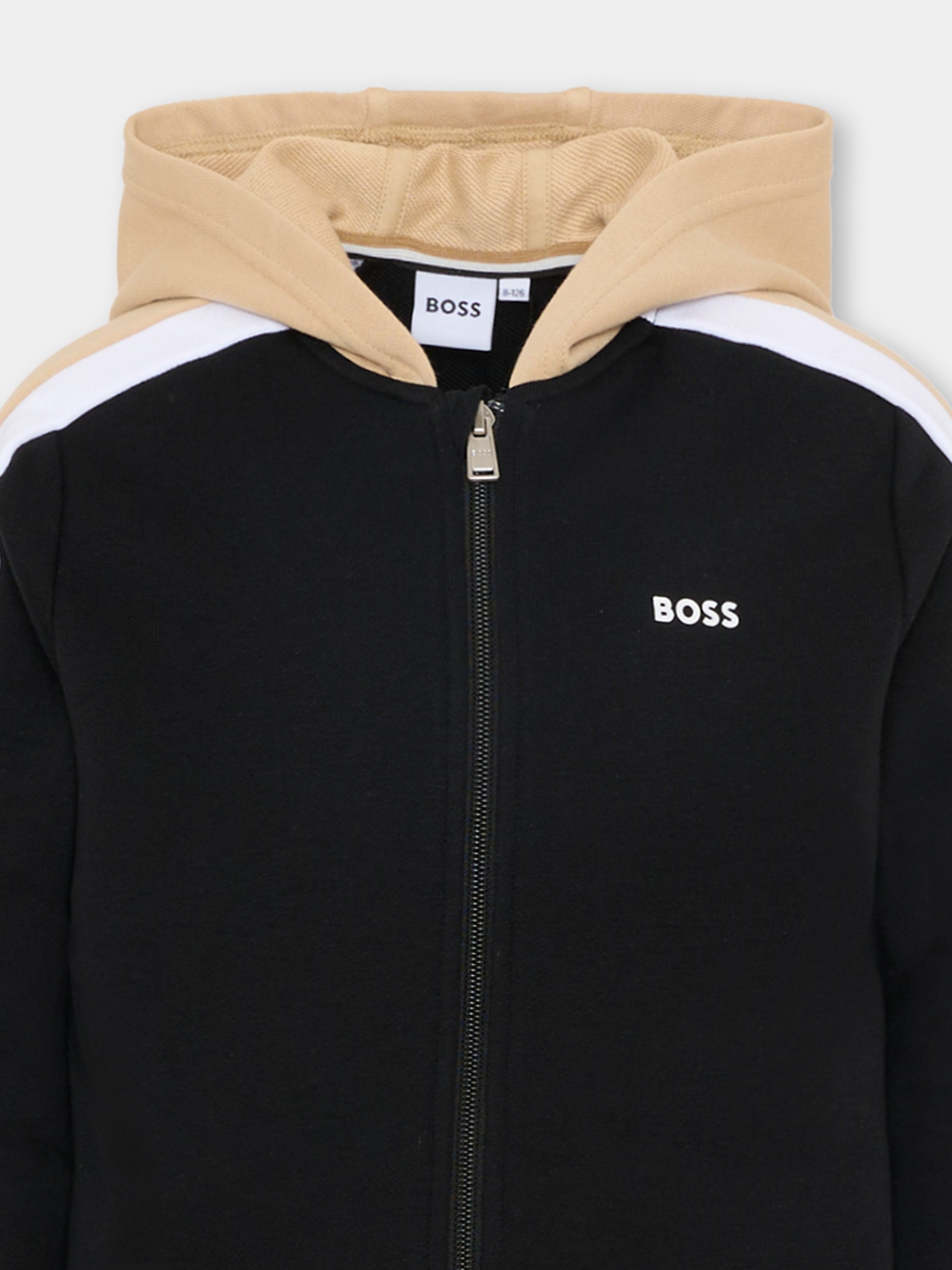 Completo nero per bambino con logo bianco,Boss,J53004 09B