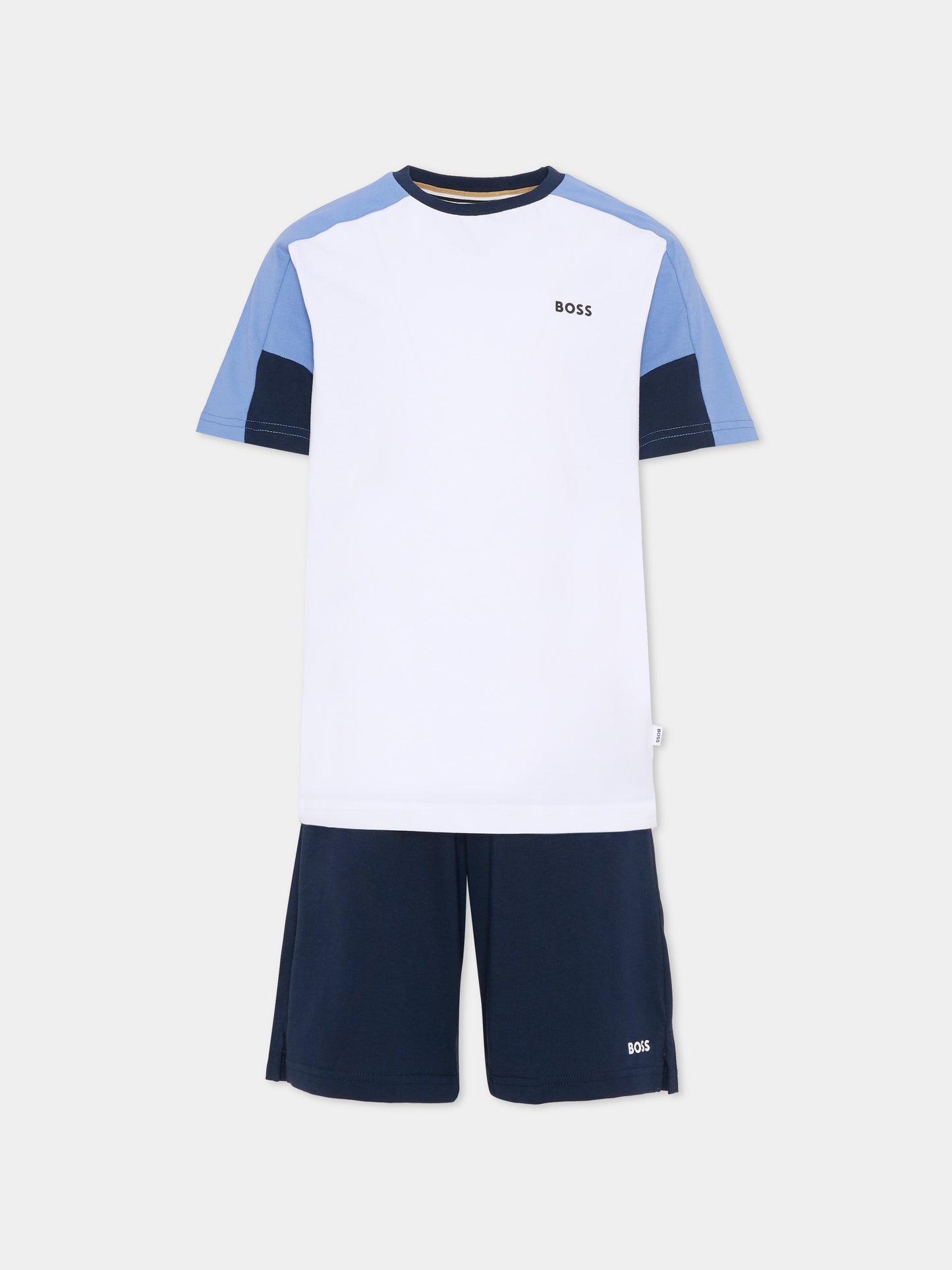 Completo multicolor per bambino con logo blu,Boss,J53006 849