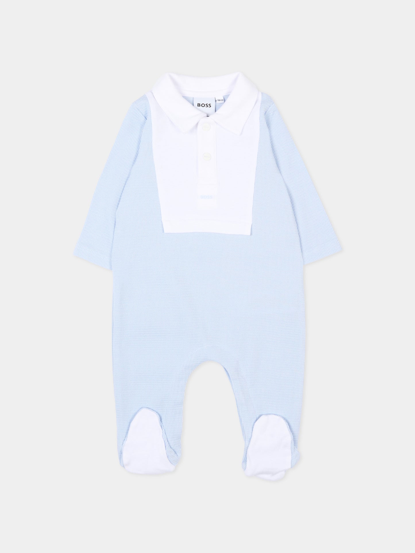 Tutina celeste per neonato con logo,Boss,J53040 771