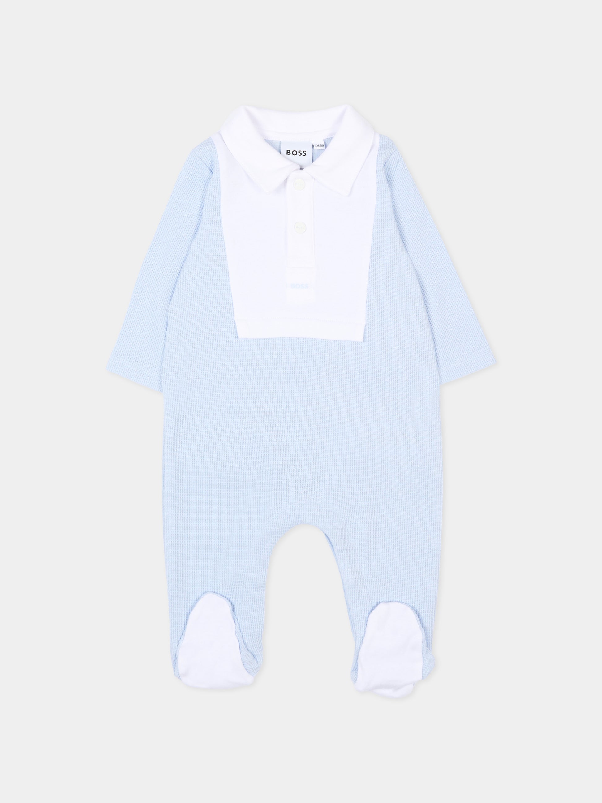 Tutina celeste per neonato con logo,Boss,J53040 771