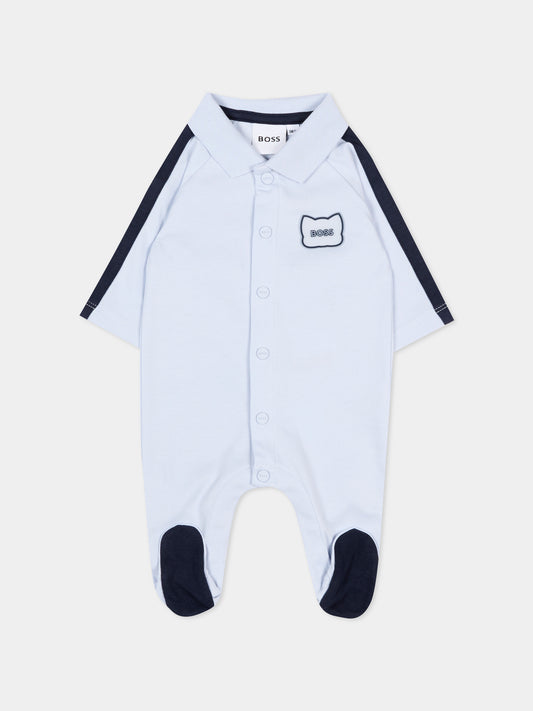 Tutina celeste per neonato con logo,Boss,J53041 771