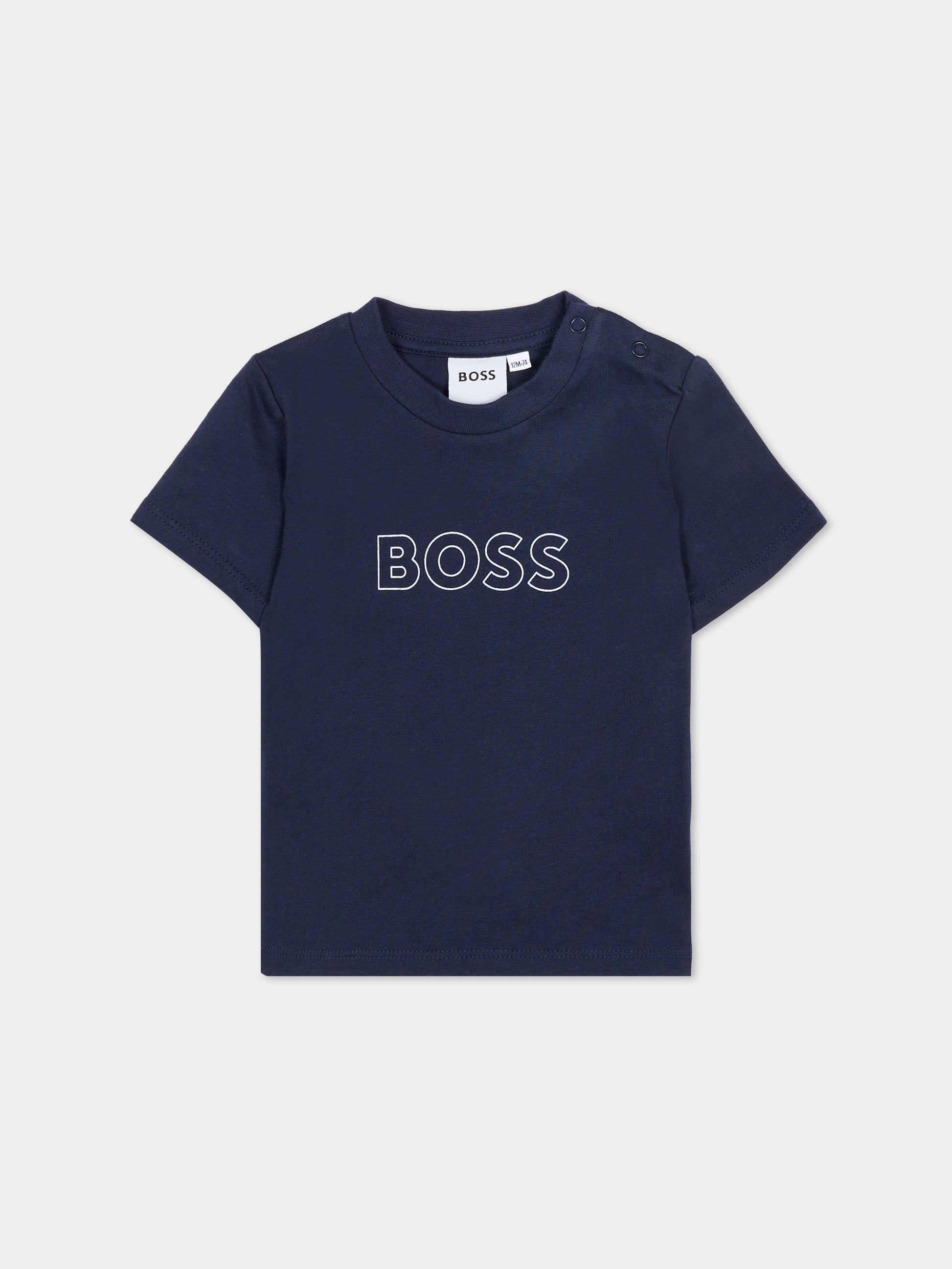 Completo celeste per neonato con logo e panda,Boss,J53051 771