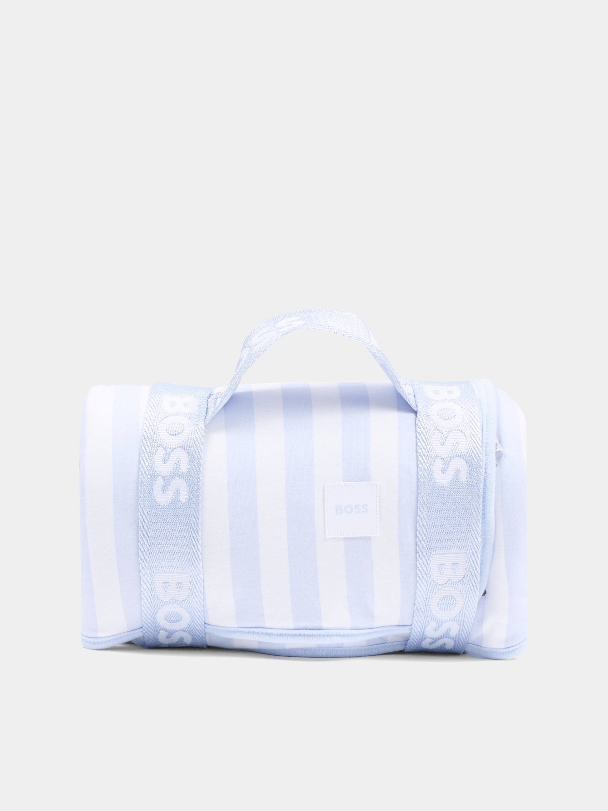 Coperta celeste per neonato con logo,Boss,J53093 771