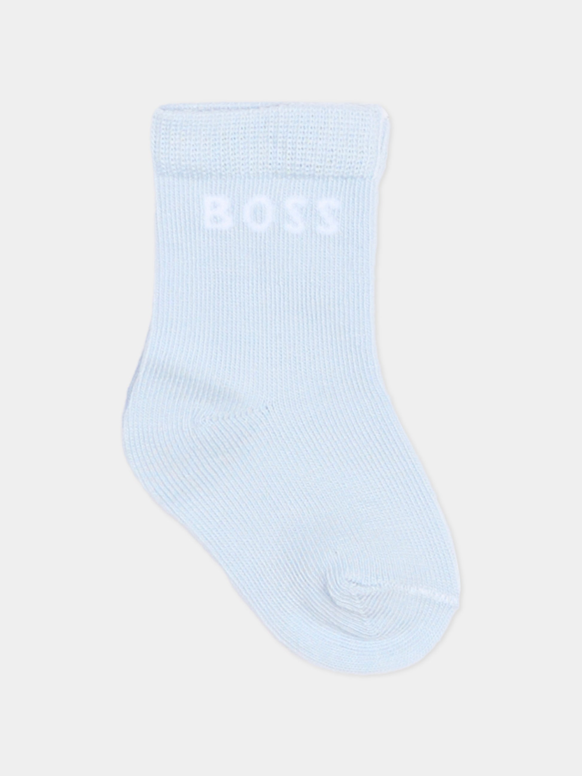 Set calzini bianco per neonato con logo,Boss,J53096 10P