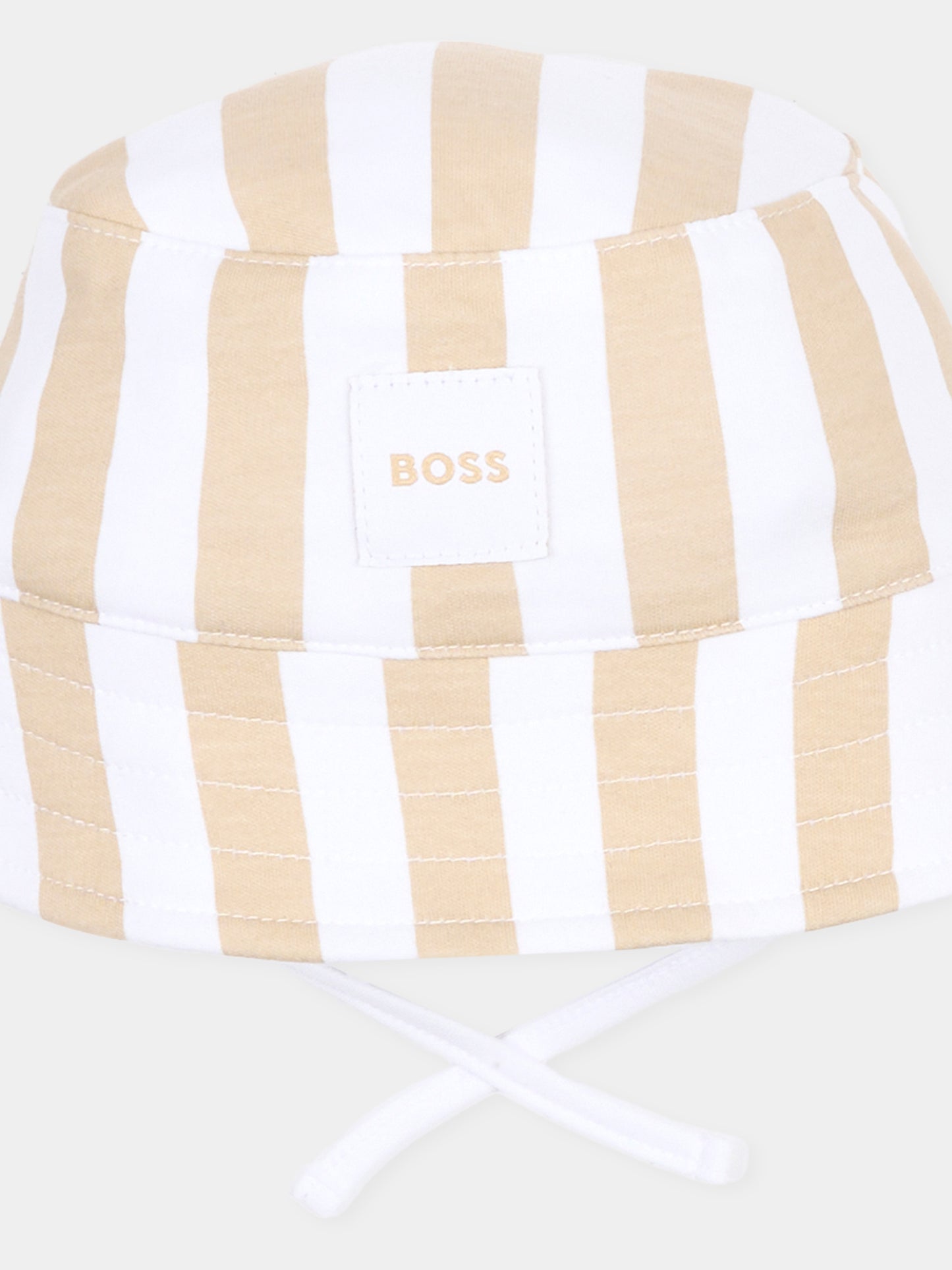 Cloche reversibile beige per neonato con logo,Boss,J53097 249