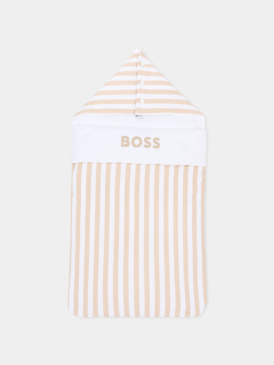 Sacco nanna beige a righe per neonato,Boss,J53099 249