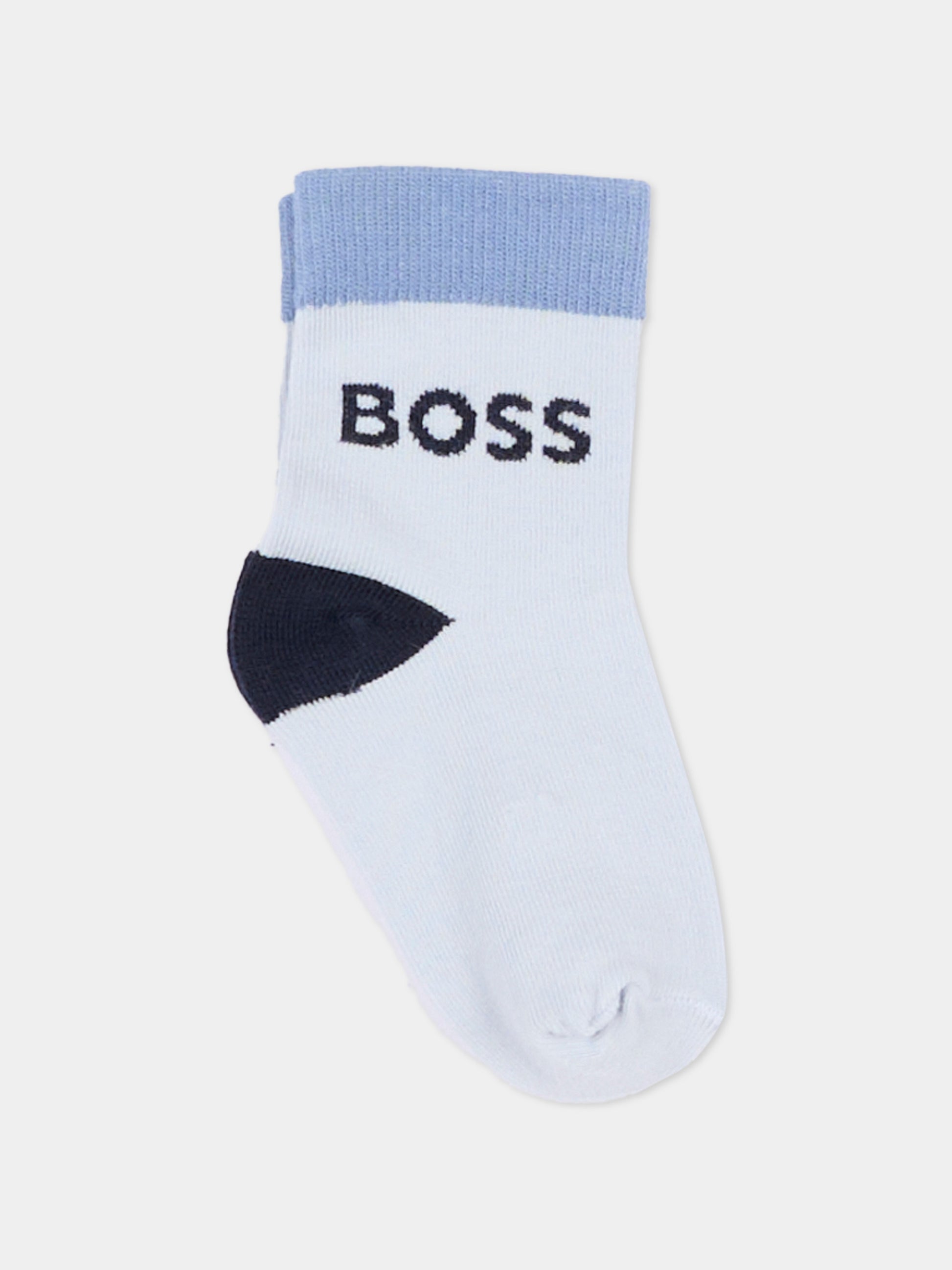 Calzino multicolor per neonato con logo,Boss,J53146 10P