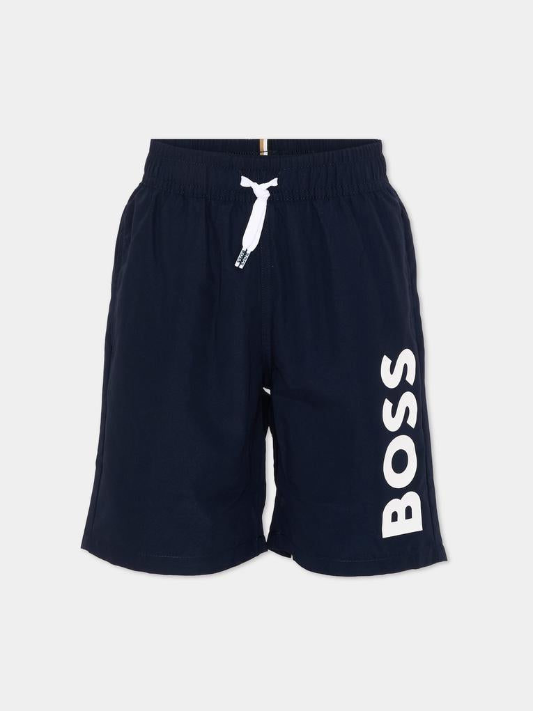 Boxer mare blu per bambino logo BOSS,Boss,J53171 849