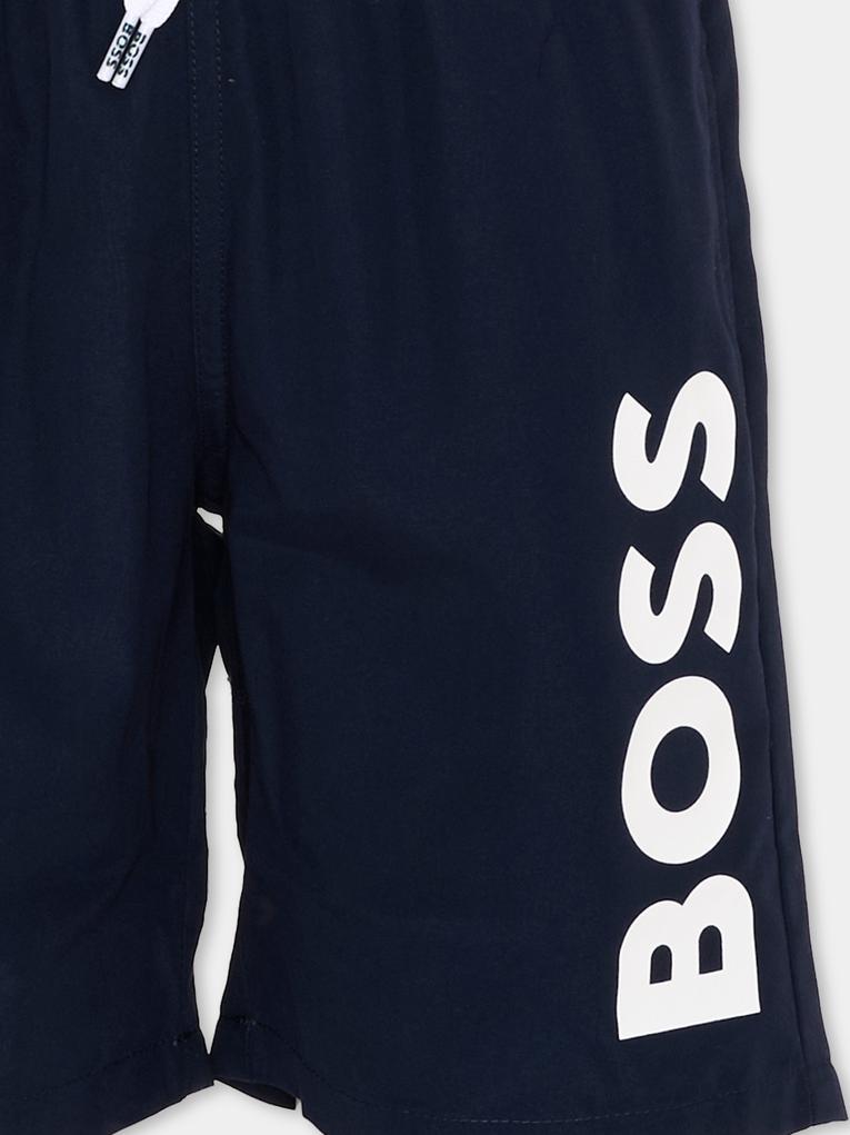 Boxer mare blu per bambino logo BOSS,Boss,J53171 849