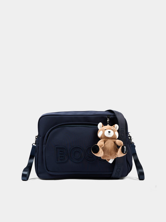 Borsa mamma blu per neonati con logo,Boss,J53178 849