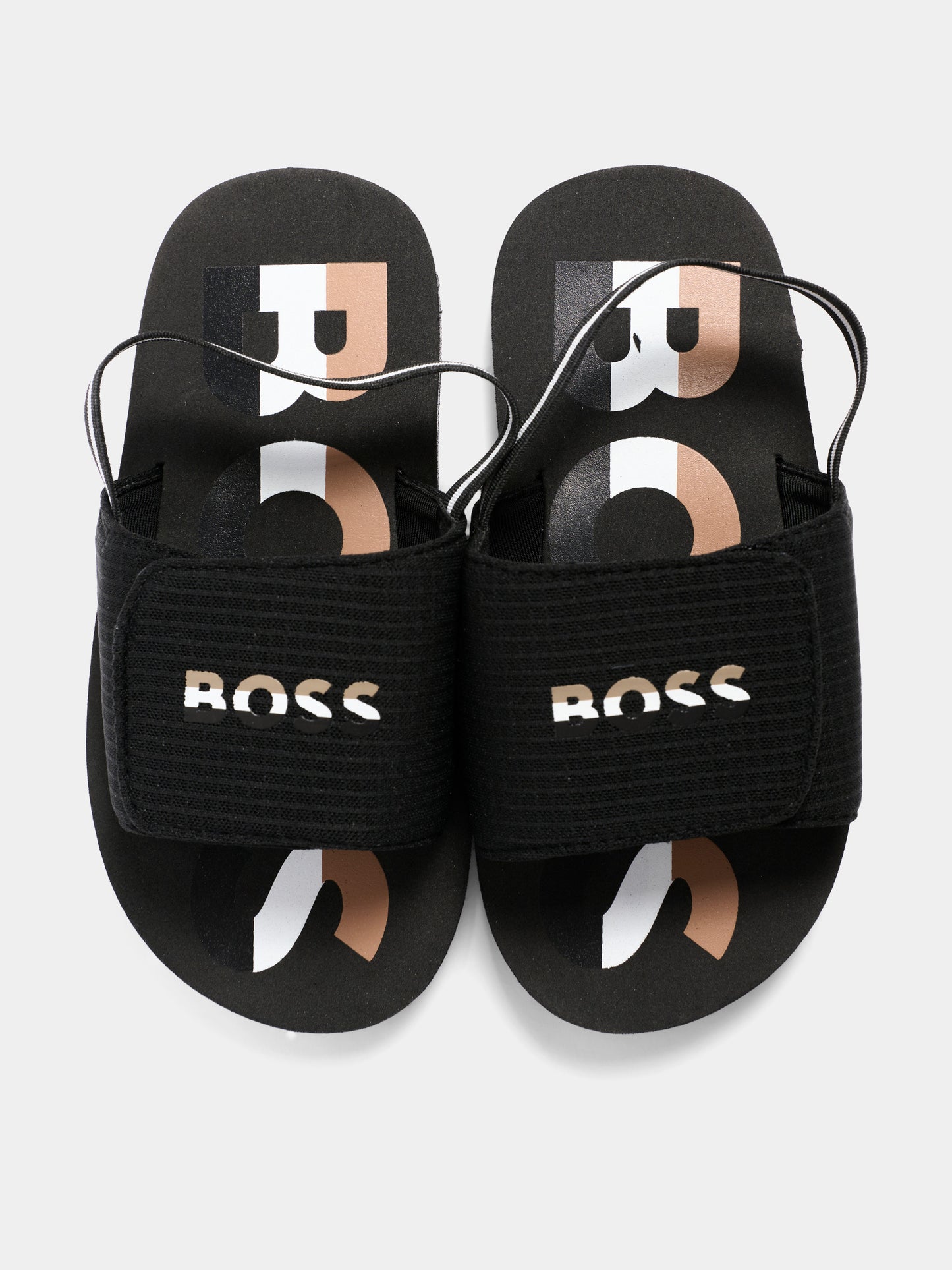 Sandali neri per bambino con logo,Boss,J53242 09B