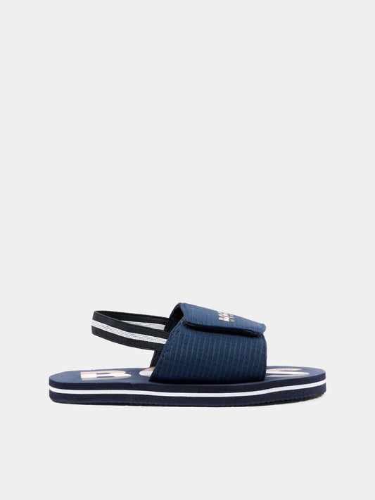 Sandali blu per bambino con logo,Boss,J53242 849
