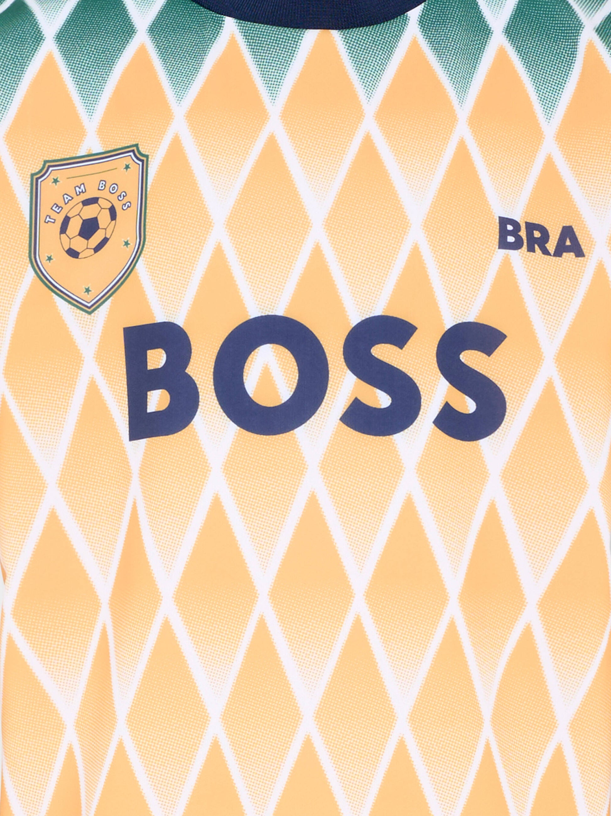 T-Shirt gialla per bambino con rombi,Boss,J53254 T56