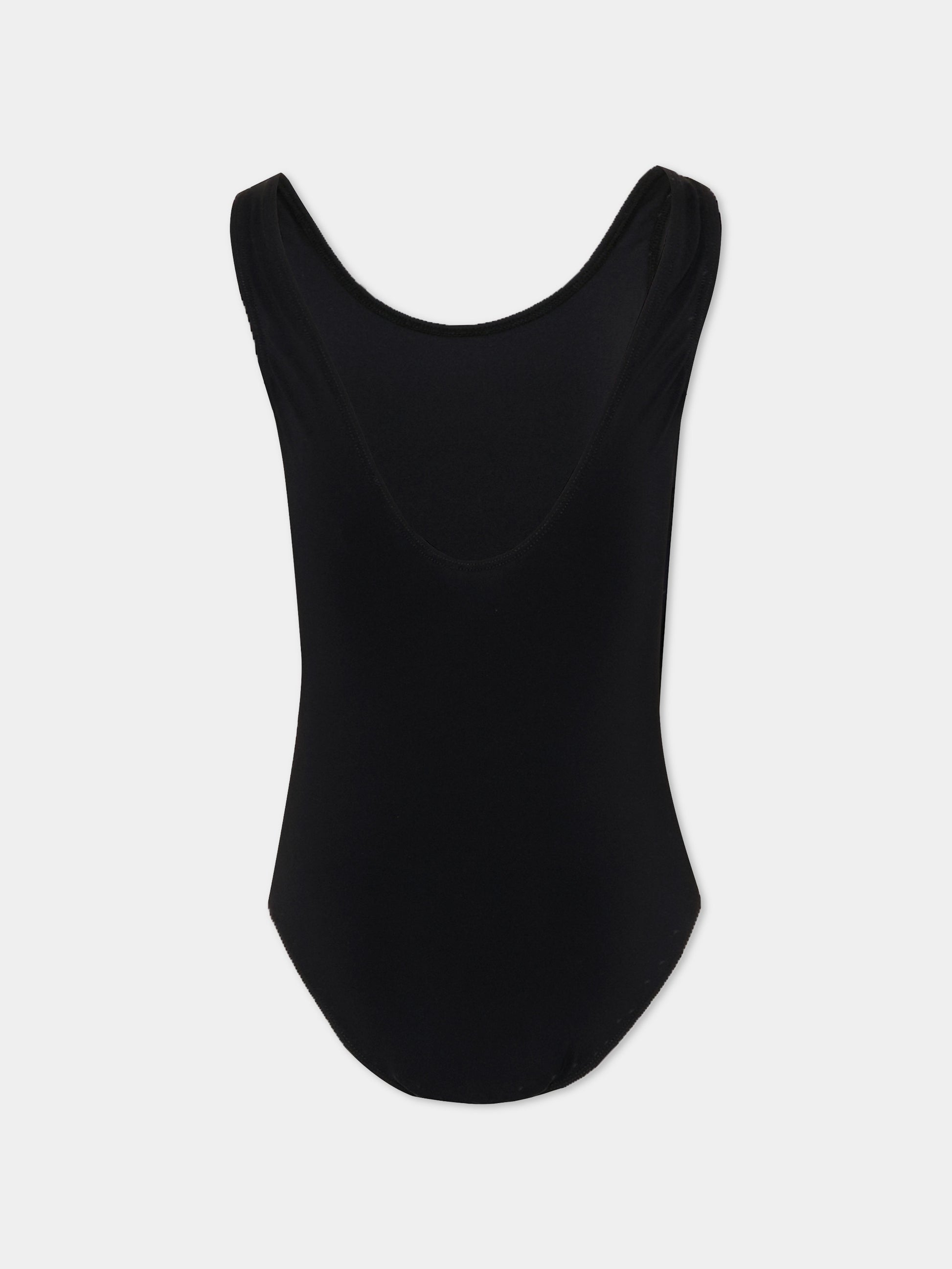 Costume intero nero per bambina con logo,Dkny,D62564 09B