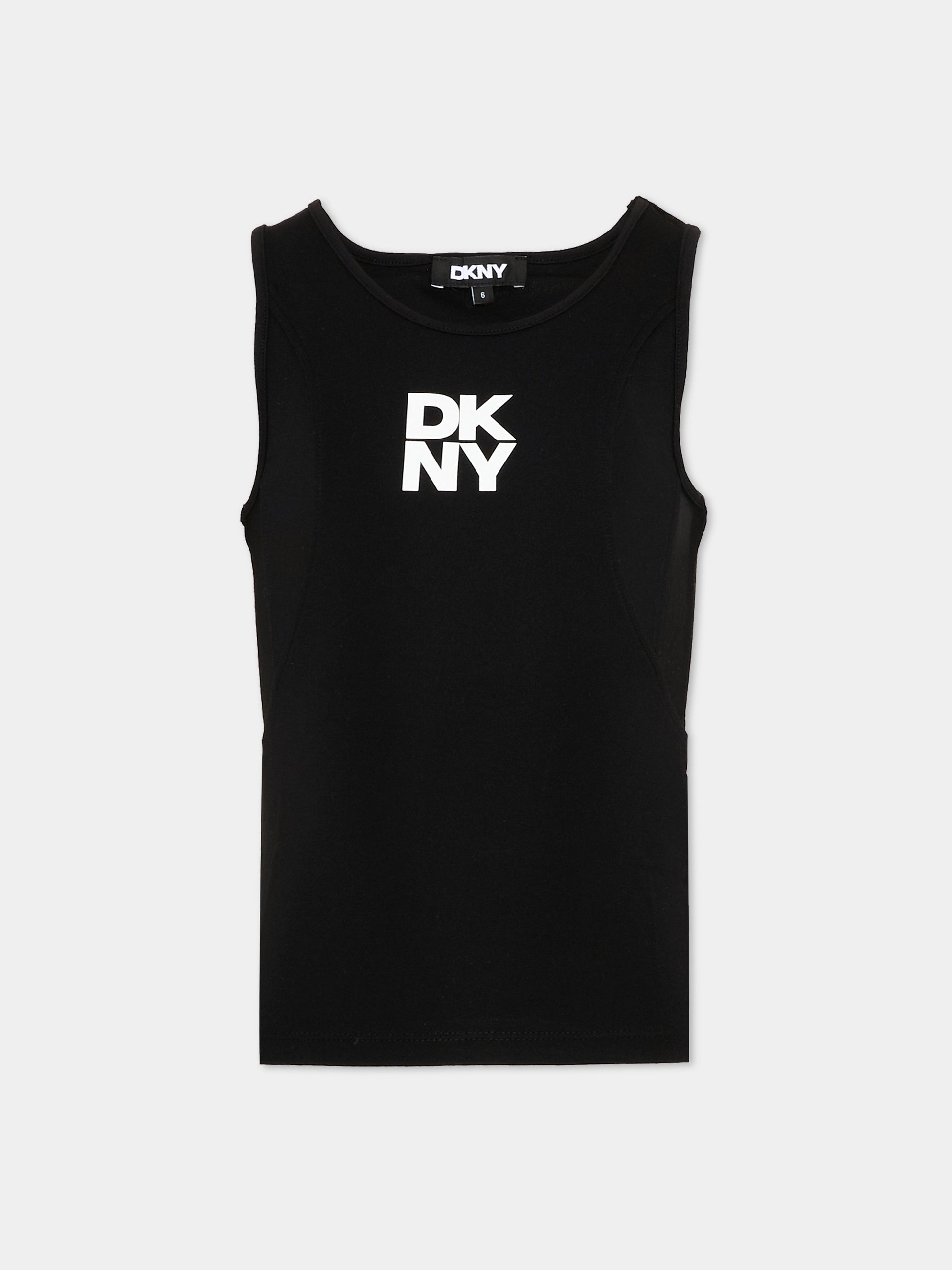 Completo sportivo nero per bambina con logo,Dkny,D62569 N50