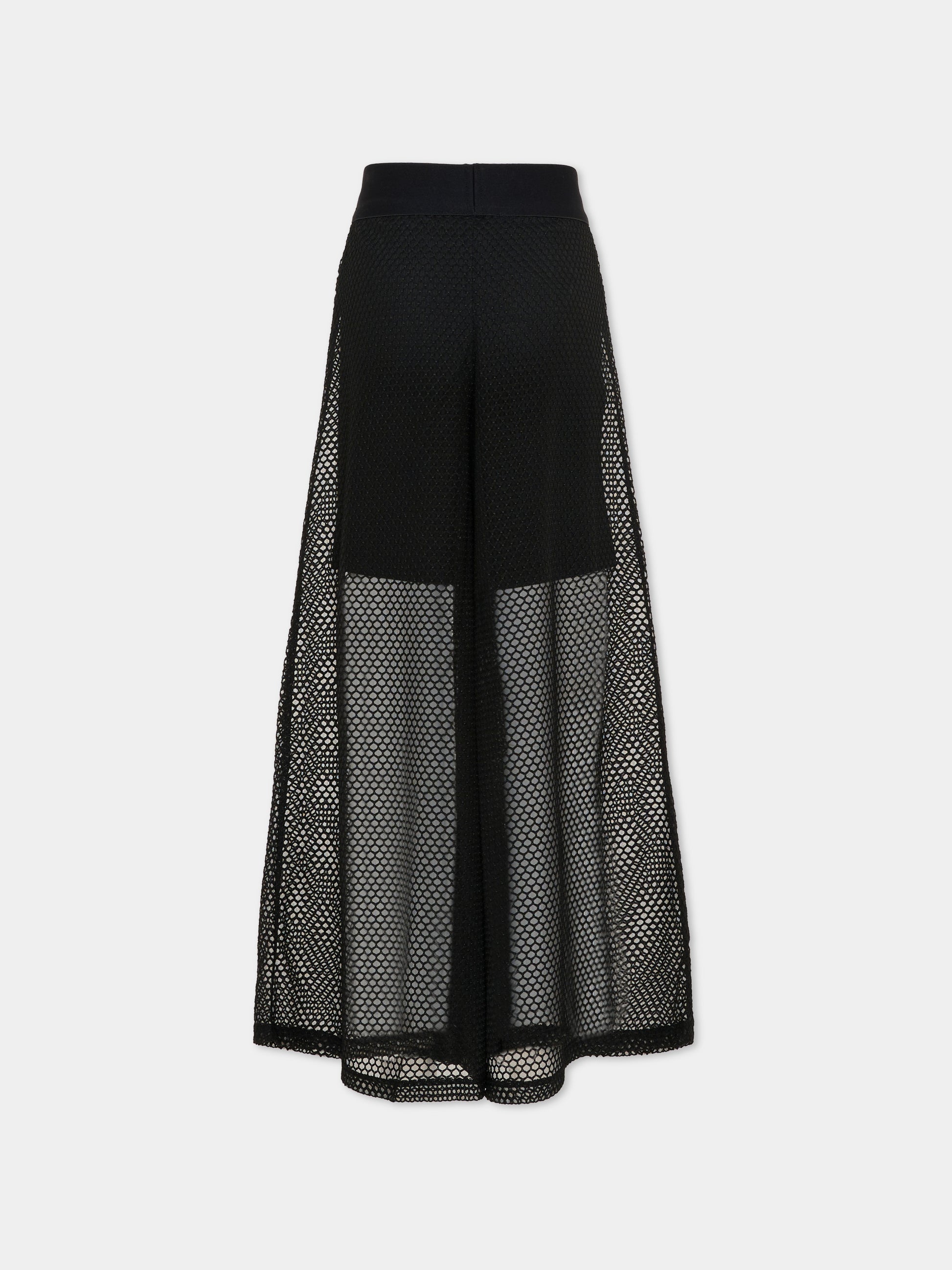 Pantaloni neri per bambina con logo,Dkny,D62580 09B