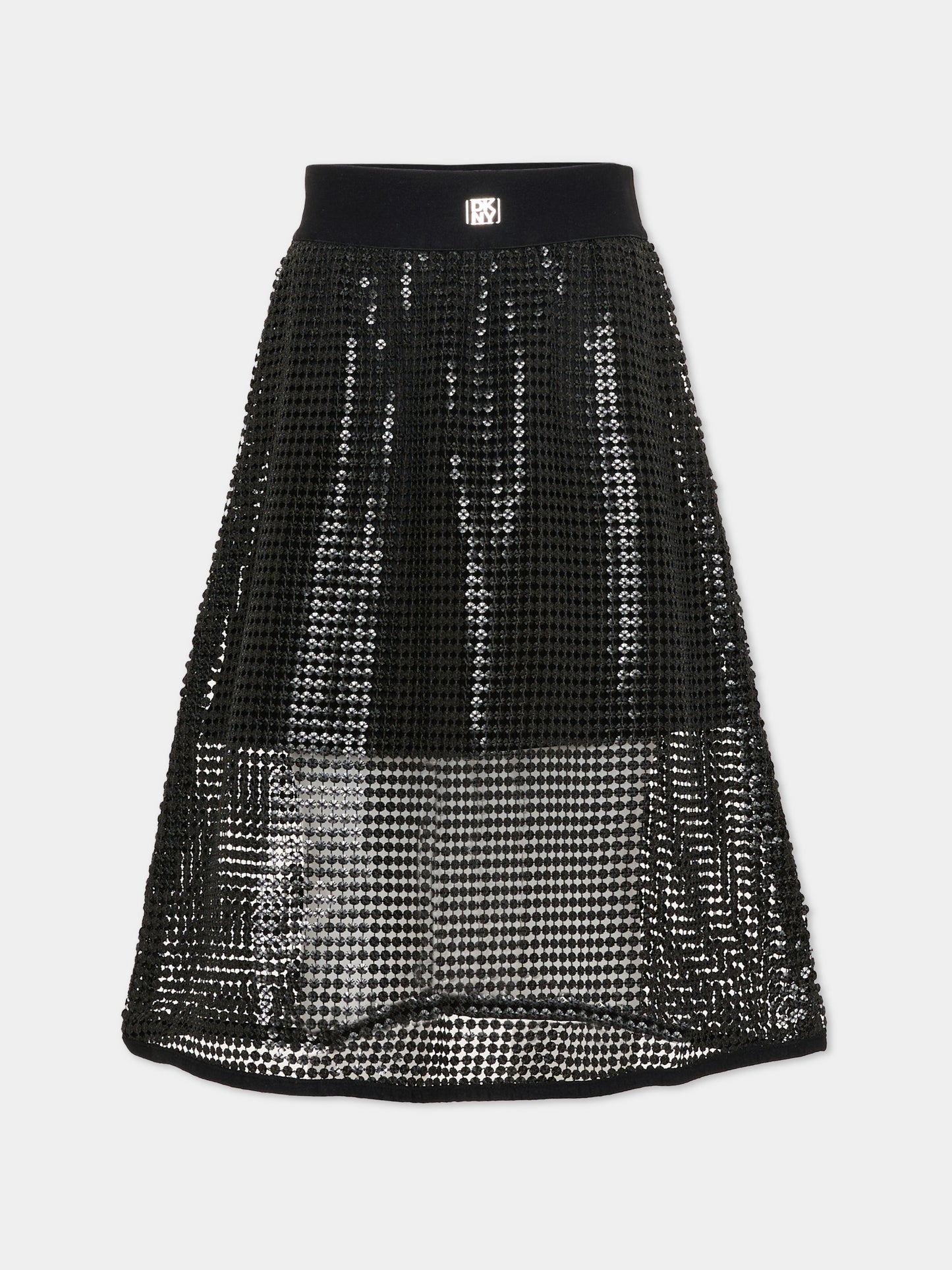 Gonna nera per bambina con logo,Dkny,D62594 09B